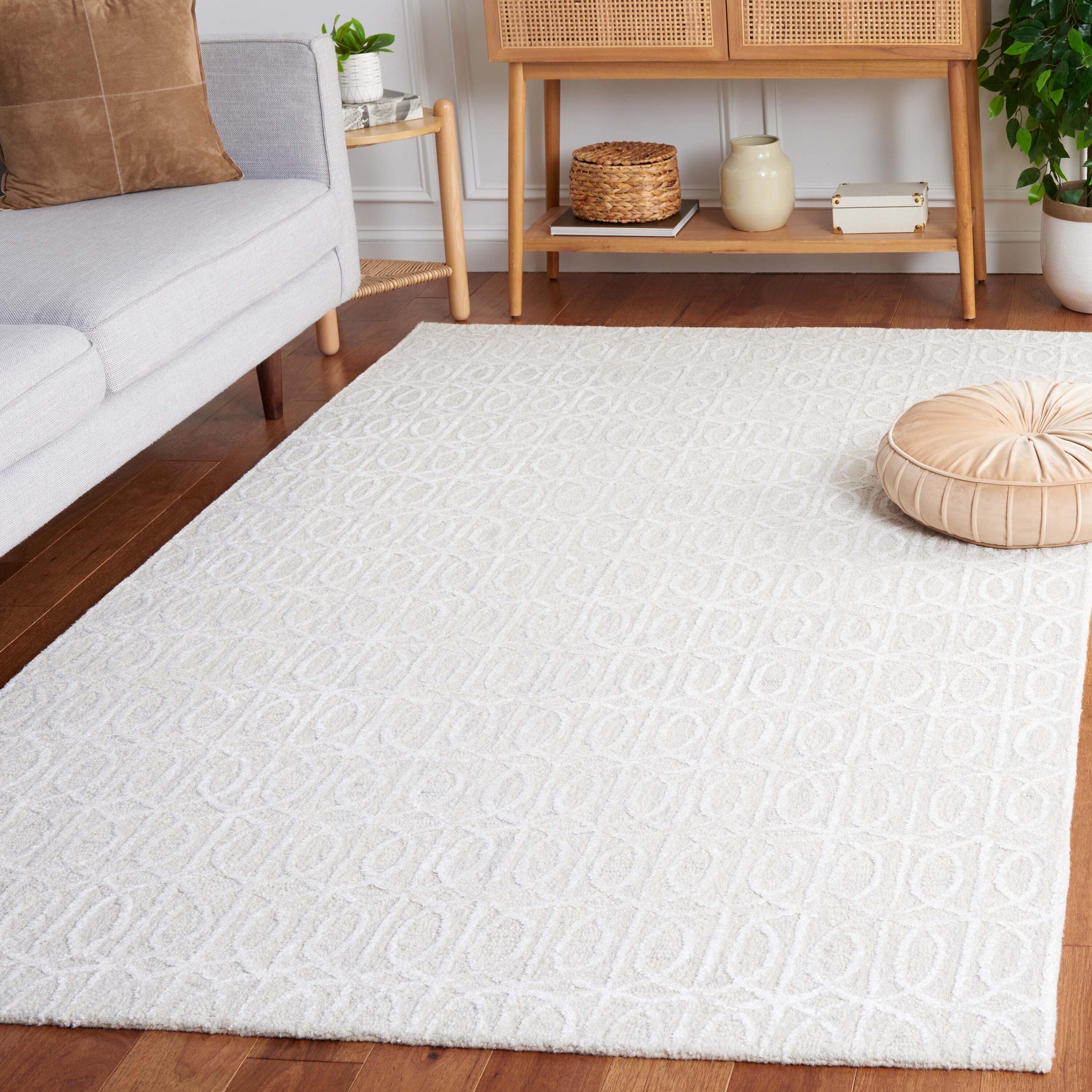  Ebony 107 Beige/Ivory Contemporary 4ft x 6ft Small Rectangle Rug