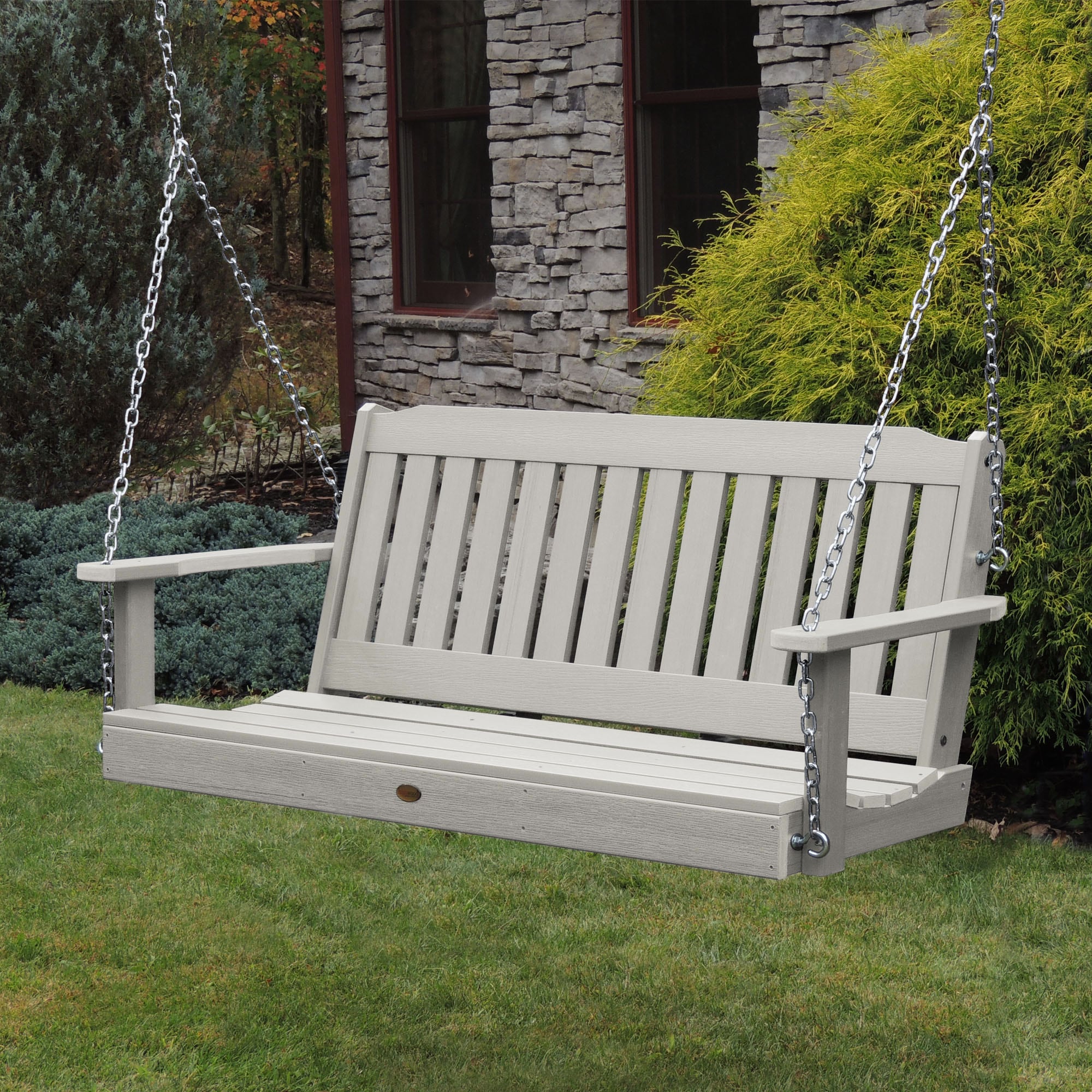 highwood AD-PORL1-HGR The Lehigh 3 -person Habor Gray Recycled plastic Outdoor Swing