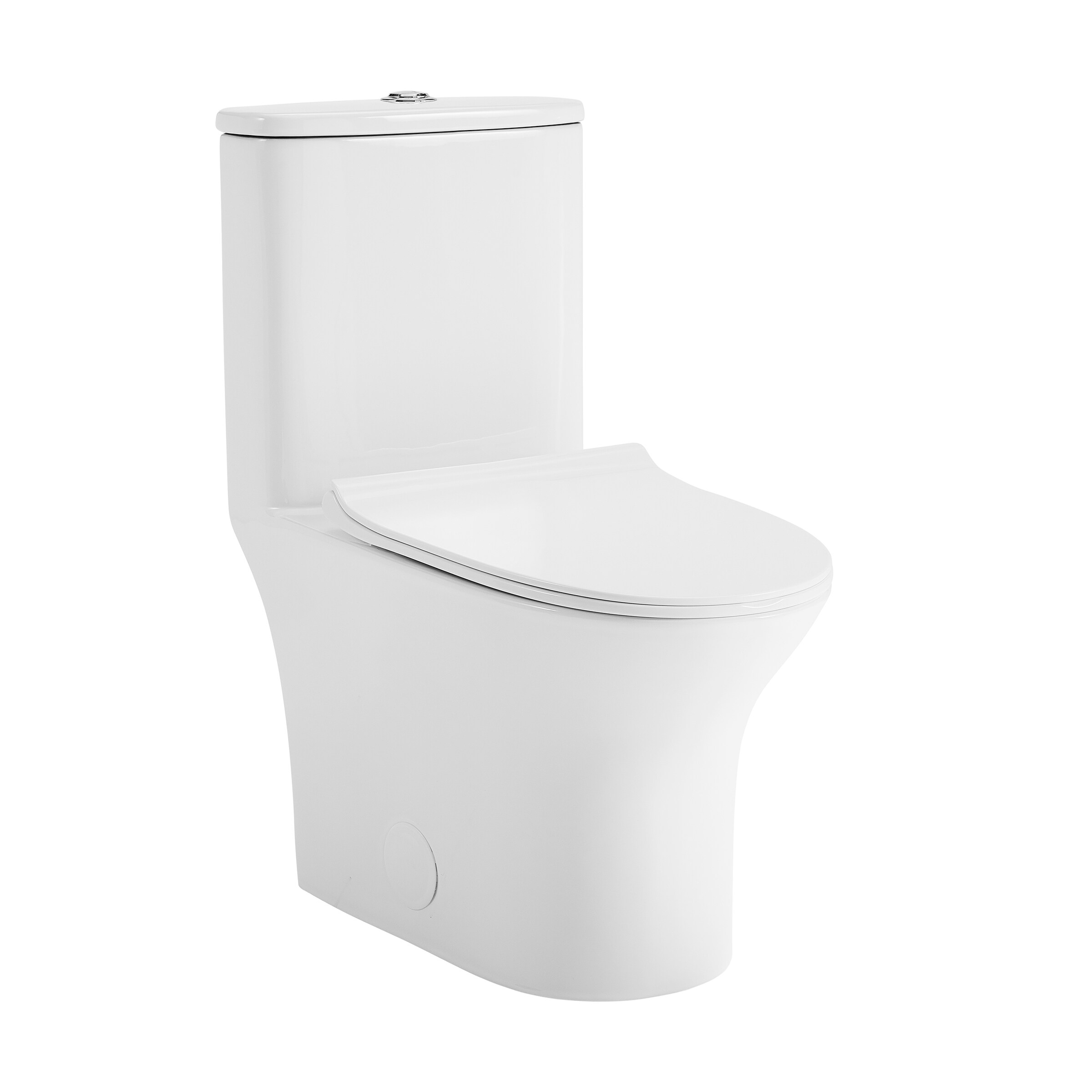 Swiss Madison SM-25-1TVCN04WH Vincennes Glossy White Dual Flush Elongated Standard height Smart Soft Close 1-piece Toilet 12-in Rough-In 1.28 GPF