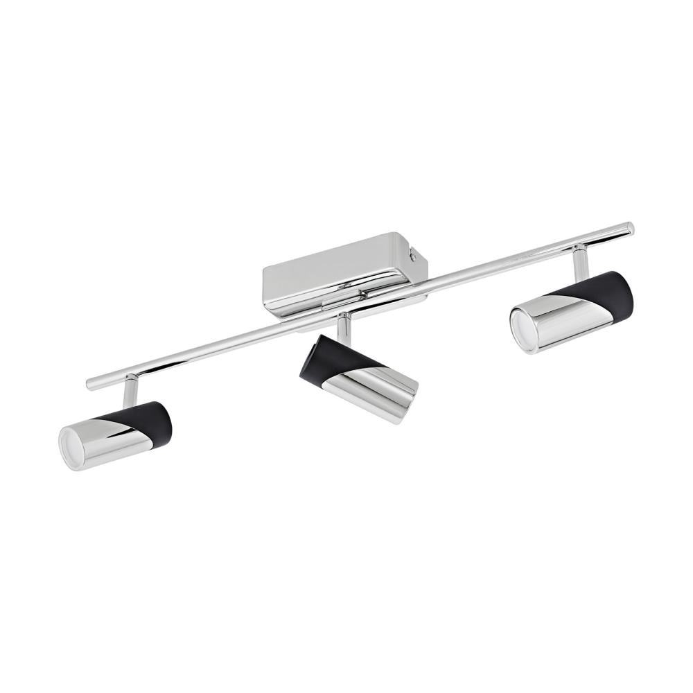 EGLO 200849A Bernedo 22.95-in 3-Light Chrome/Black dimmable LED Transitional Track Bar