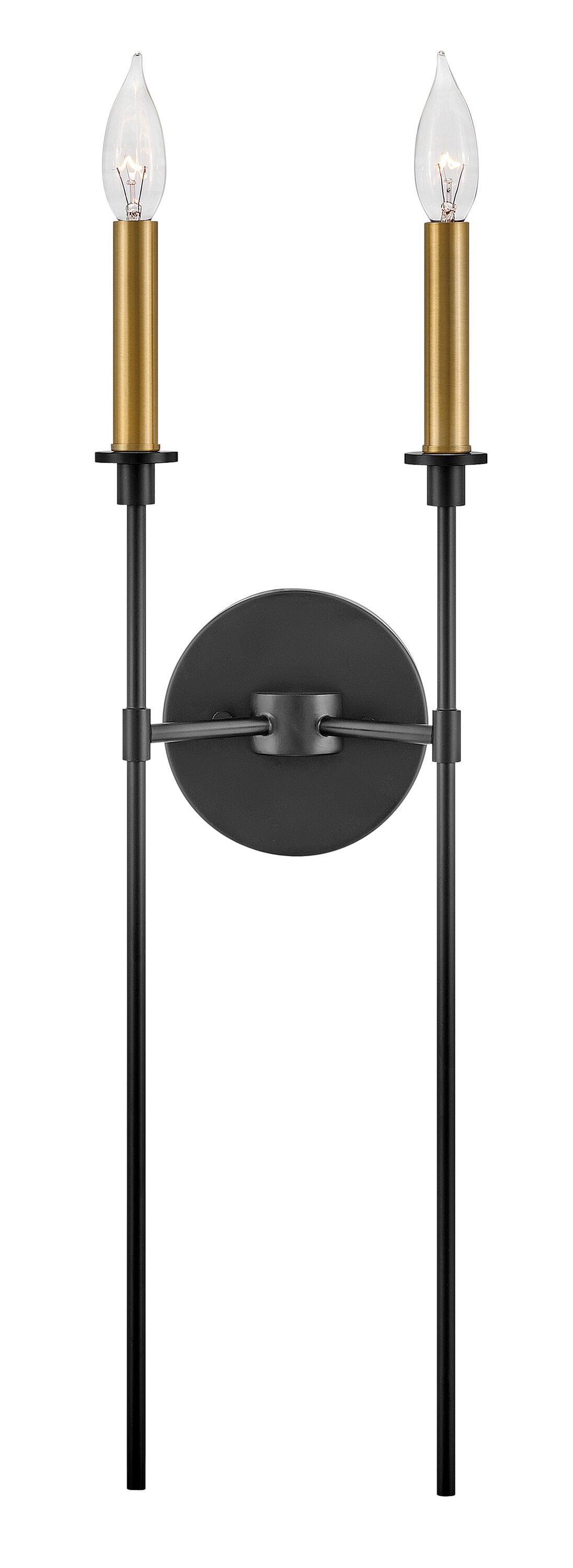 Lark 83072BK Hux 7.5-in W 2 -Light Matte Black Wall Sconce