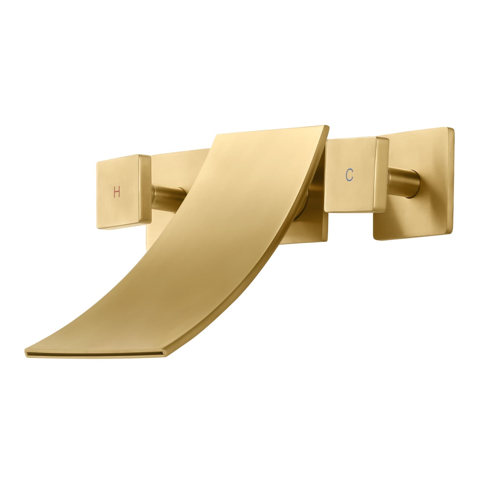 ALEASHA - Double-Handle 8-inch Widespread 3-Hole Wall-Mount Roman Tub Faucet Brass Waterfall Tub ...