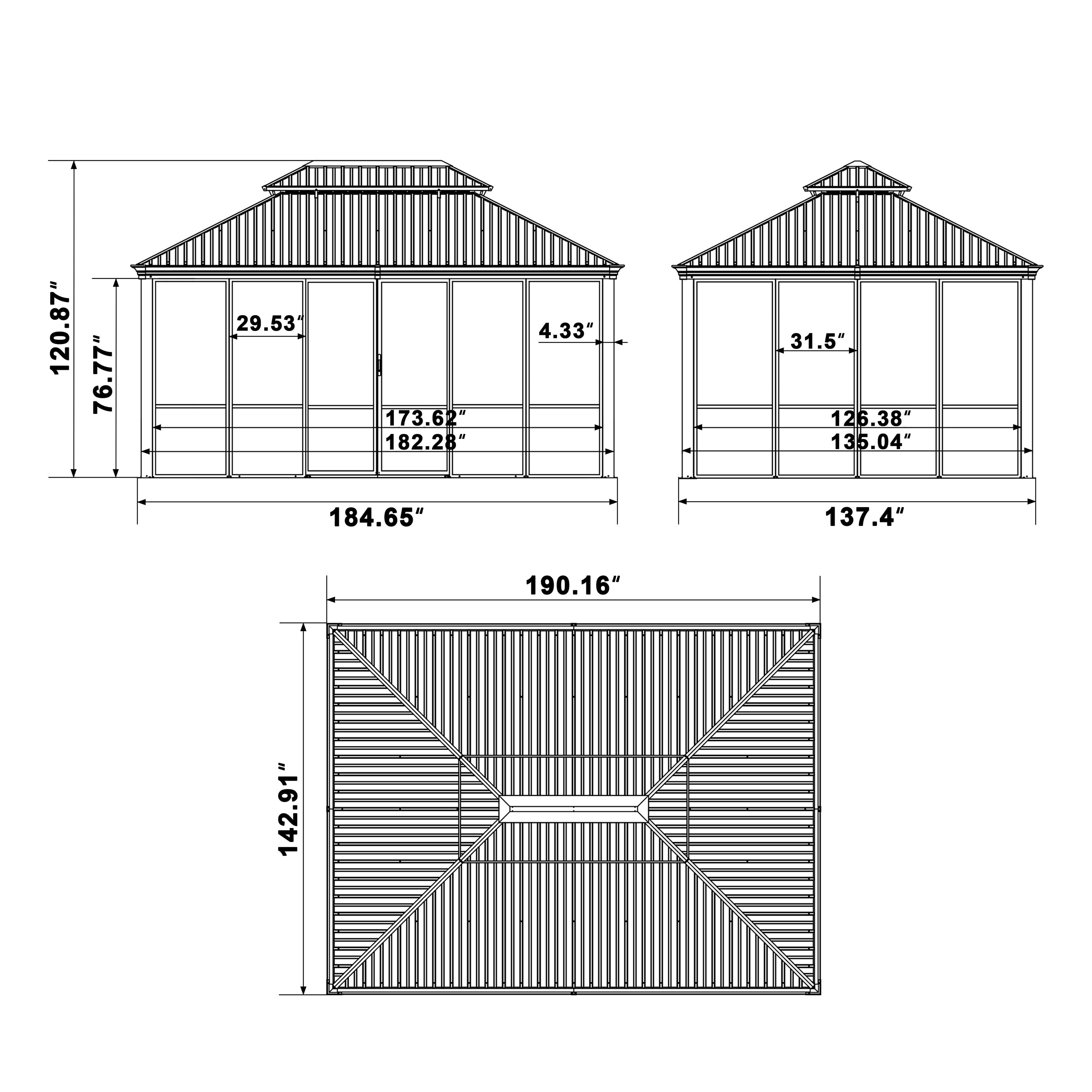 VEIKOUS PG0201-71-1 Wood-Resin-Gazebos - View #2