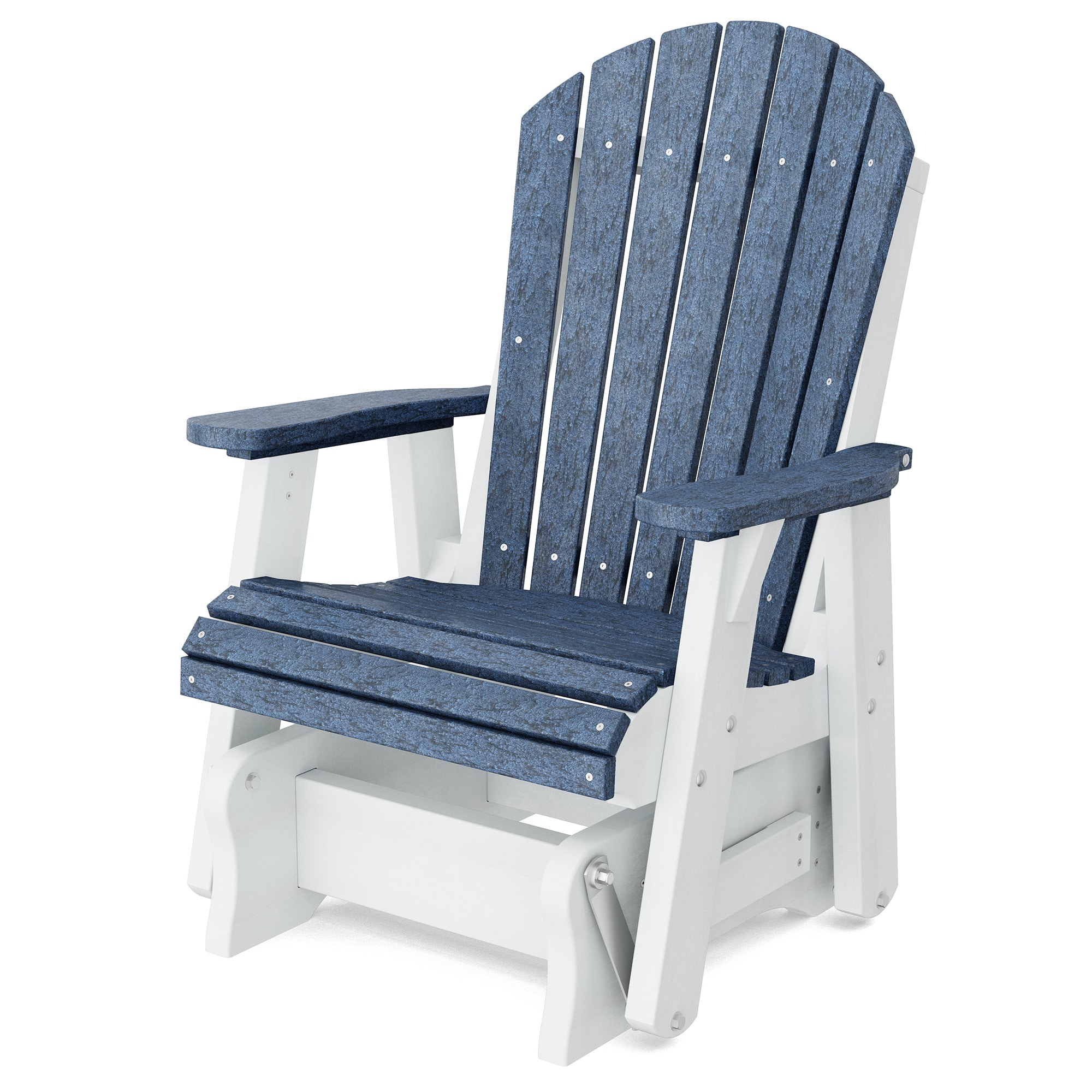 Wildridge LCC-106-PB-BW Heritage 1 -person Patriot Blue/White HDPE Outdoor Glider
