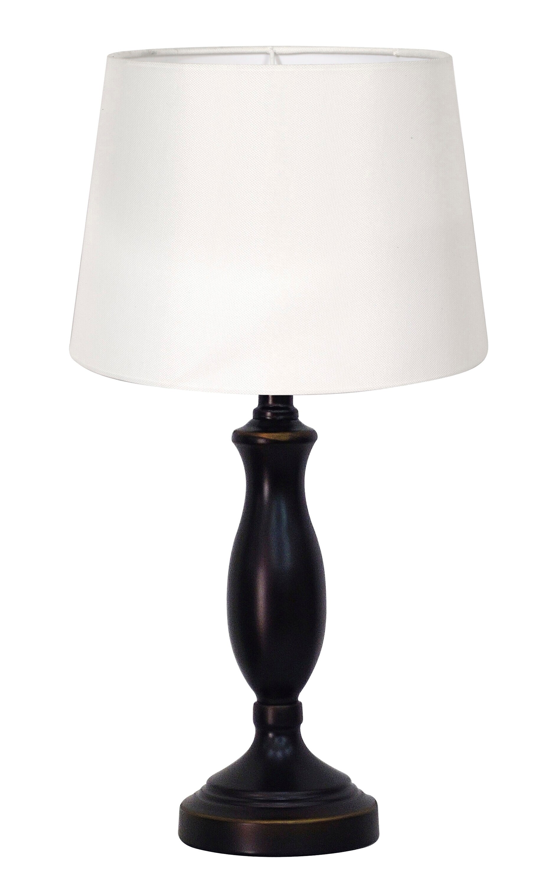 allen + roth 13.25-in Matte Misson Bronze Plug-in Metal Lamp Base