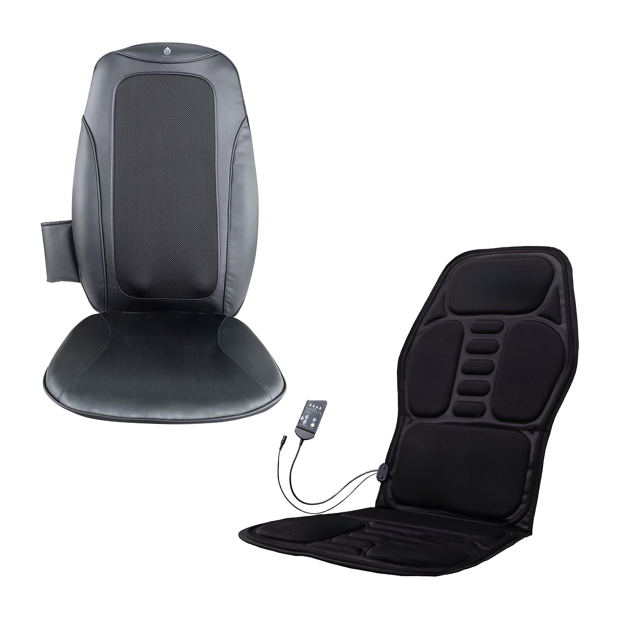 Pursonic HMG1800-HMG600 Shiatsu Chair Massager with Heat  Vibration  Cushion Mat Bundle  Deep Muscle Relief for Home Office or Car