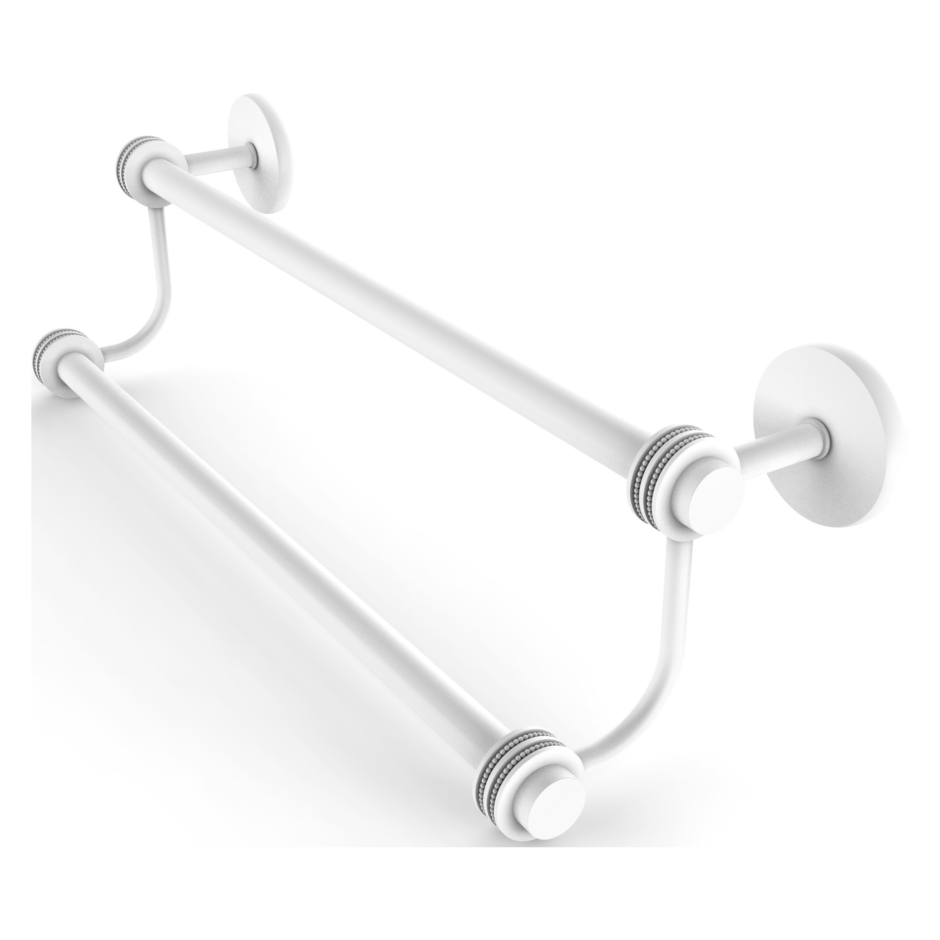 Allied Brass 7272D/18-WHM Satellite Orbit Two 18-in double Matte White Wall mount Double Towel Bar