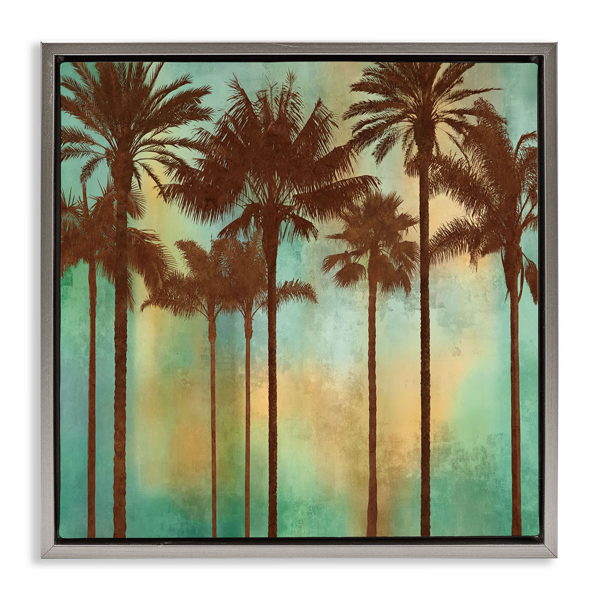 Stupell Industries BS-548-FFL-17X17 Palm Trees over Gradient Floating Frame design by John Seba