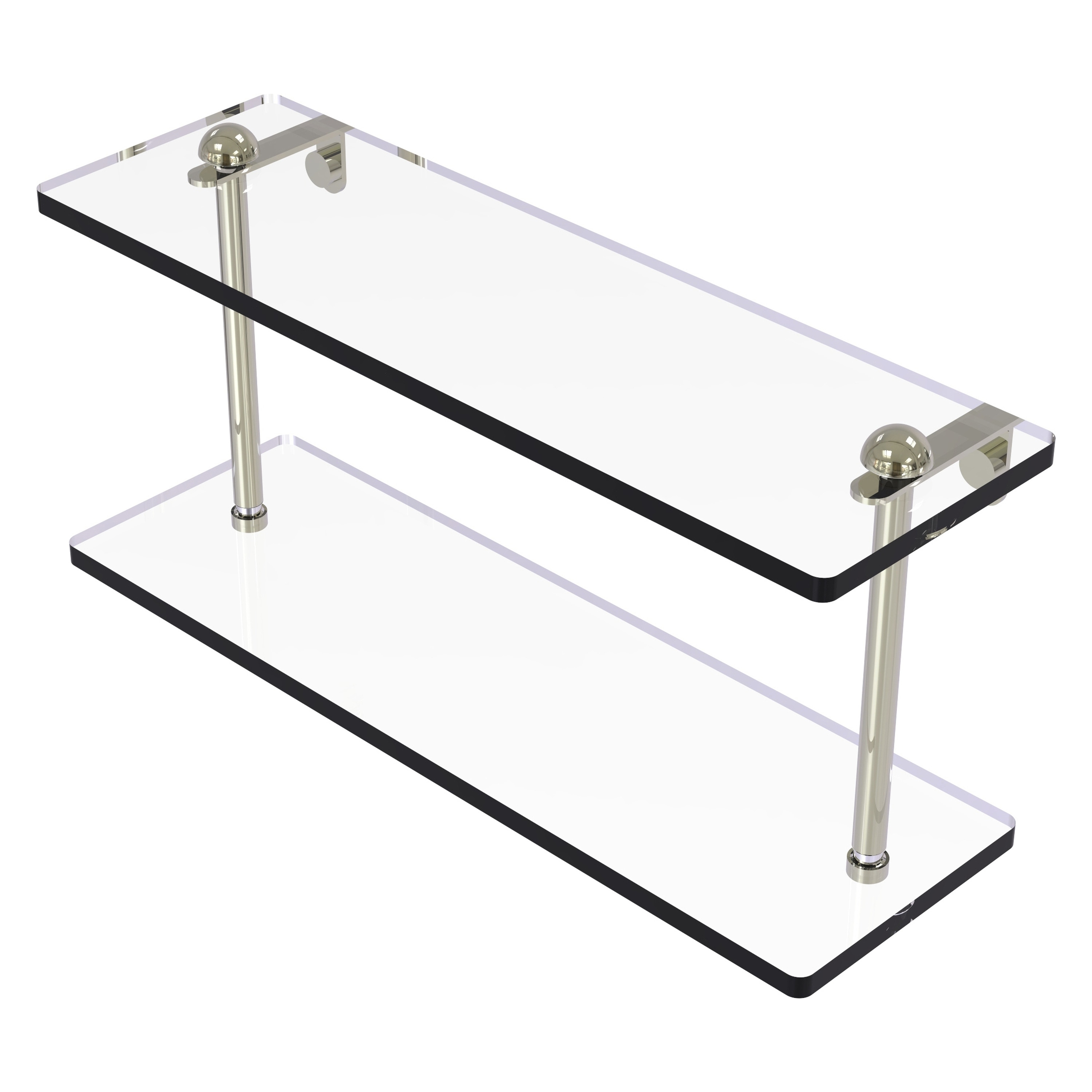 Allied Brass RC-2/16-PNI Polished Nickel 2 -Tier Wall mount Bathroom Shelf ( 16-in x 8-in x 5-in )