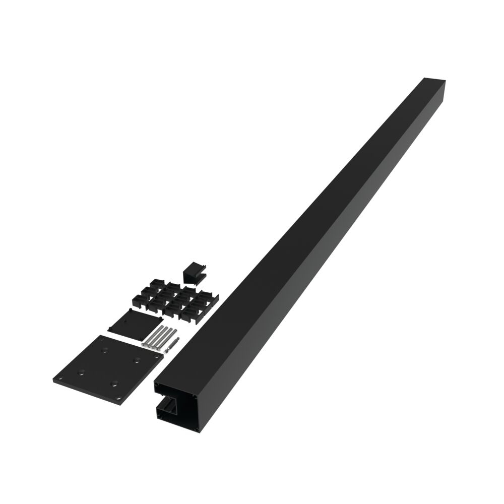 Freedom 73047086 Alloy Mixed Material 6-ft H x 3-in W Matte Black Aluminum Privacy End Fence post