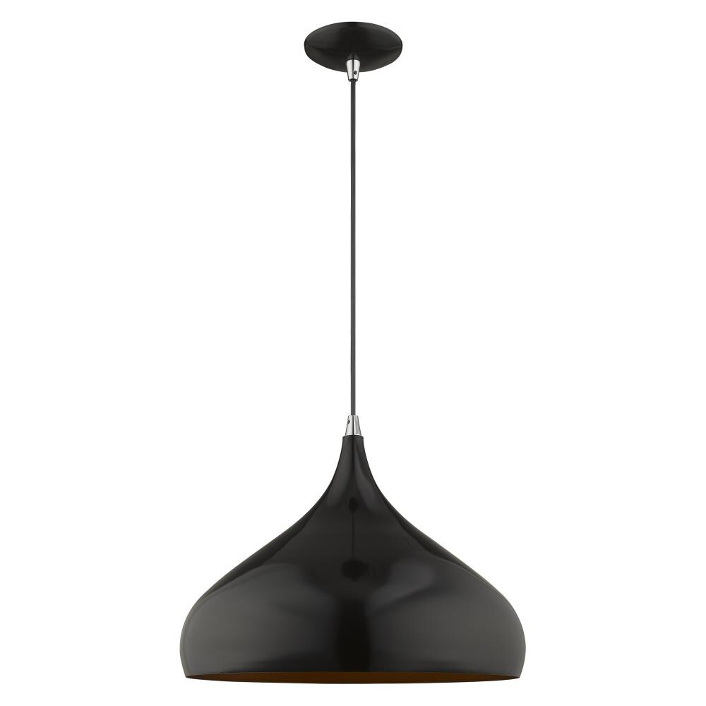 Shiny Black and Gold Mini Pendant Light