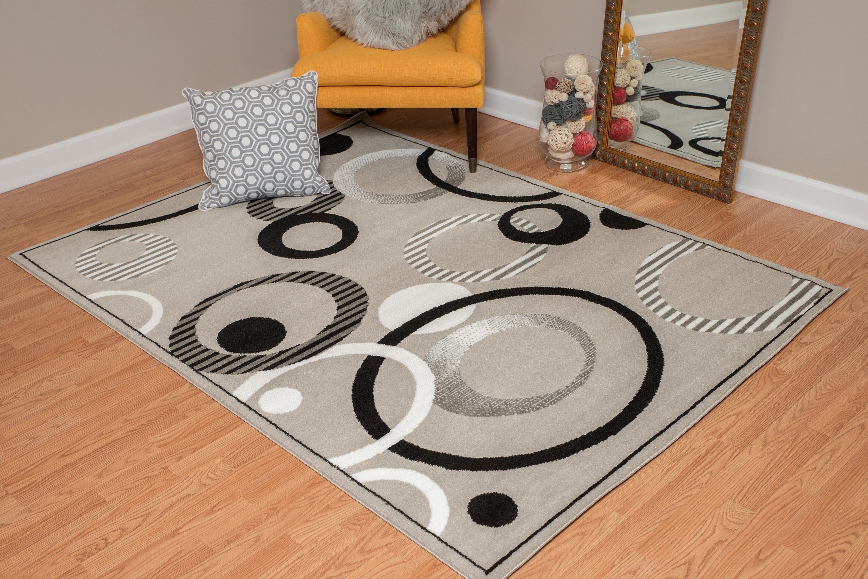 United Weavers Of America 851 10471 912 Dallas 7 x 11 (ft) Polyester Blue Rectangular Indoor Geometric Mid-Century Modern Area rug