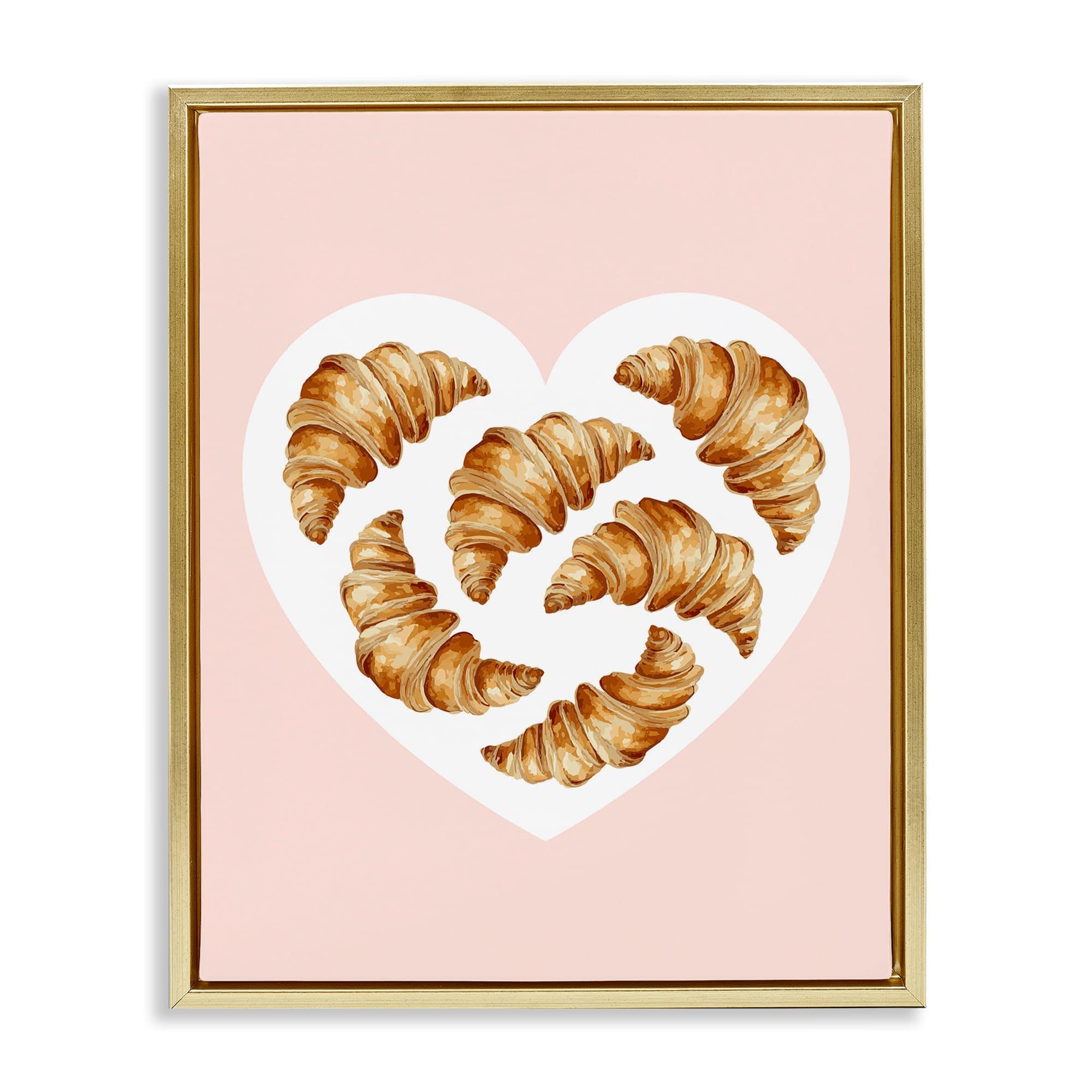 Stupell Industries BT-077-FFG-16X20 Morning Croissants in Heart Shape Floating Frame design by Lil' Rue