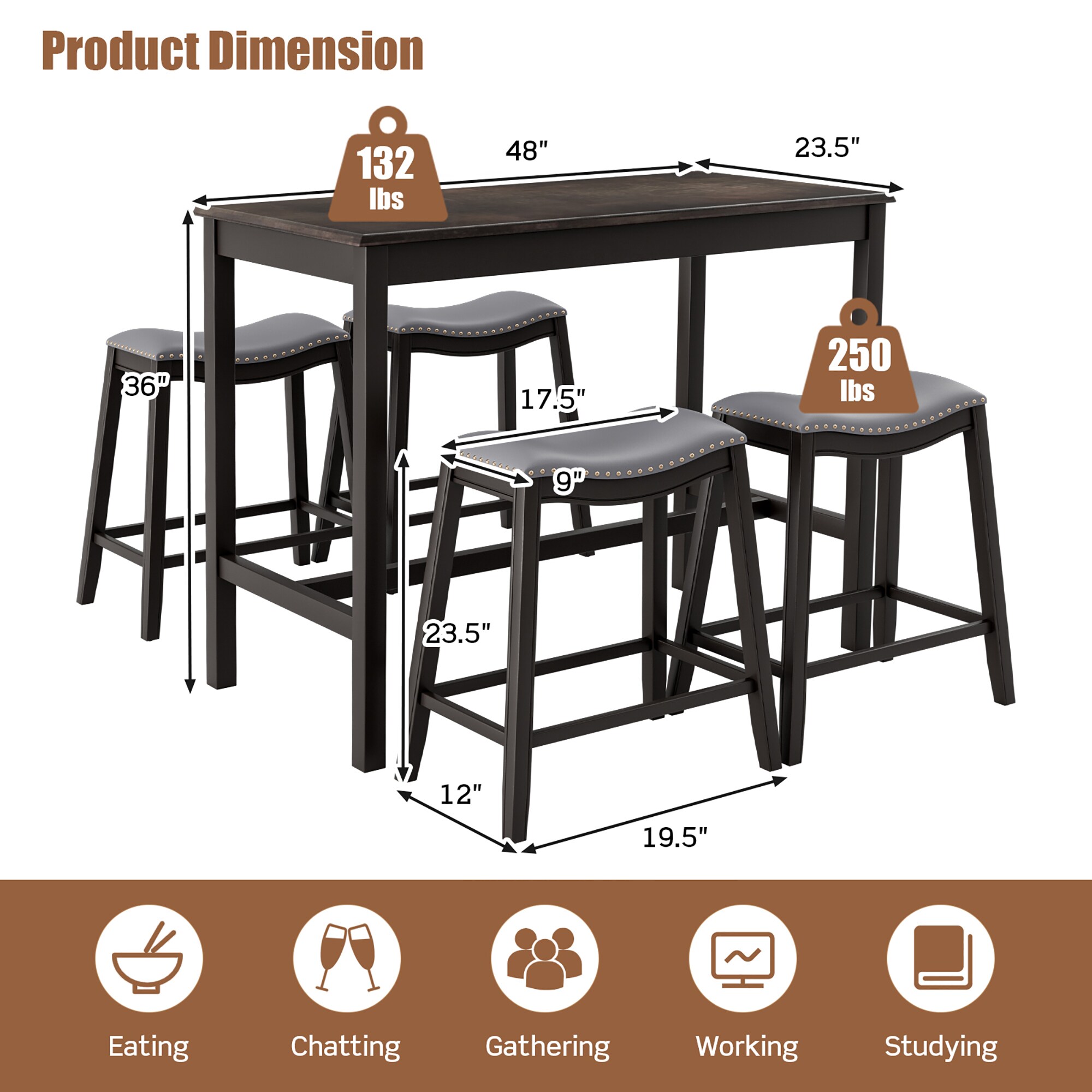 Costway SXL00053 Accent-Table-Sets - View #8