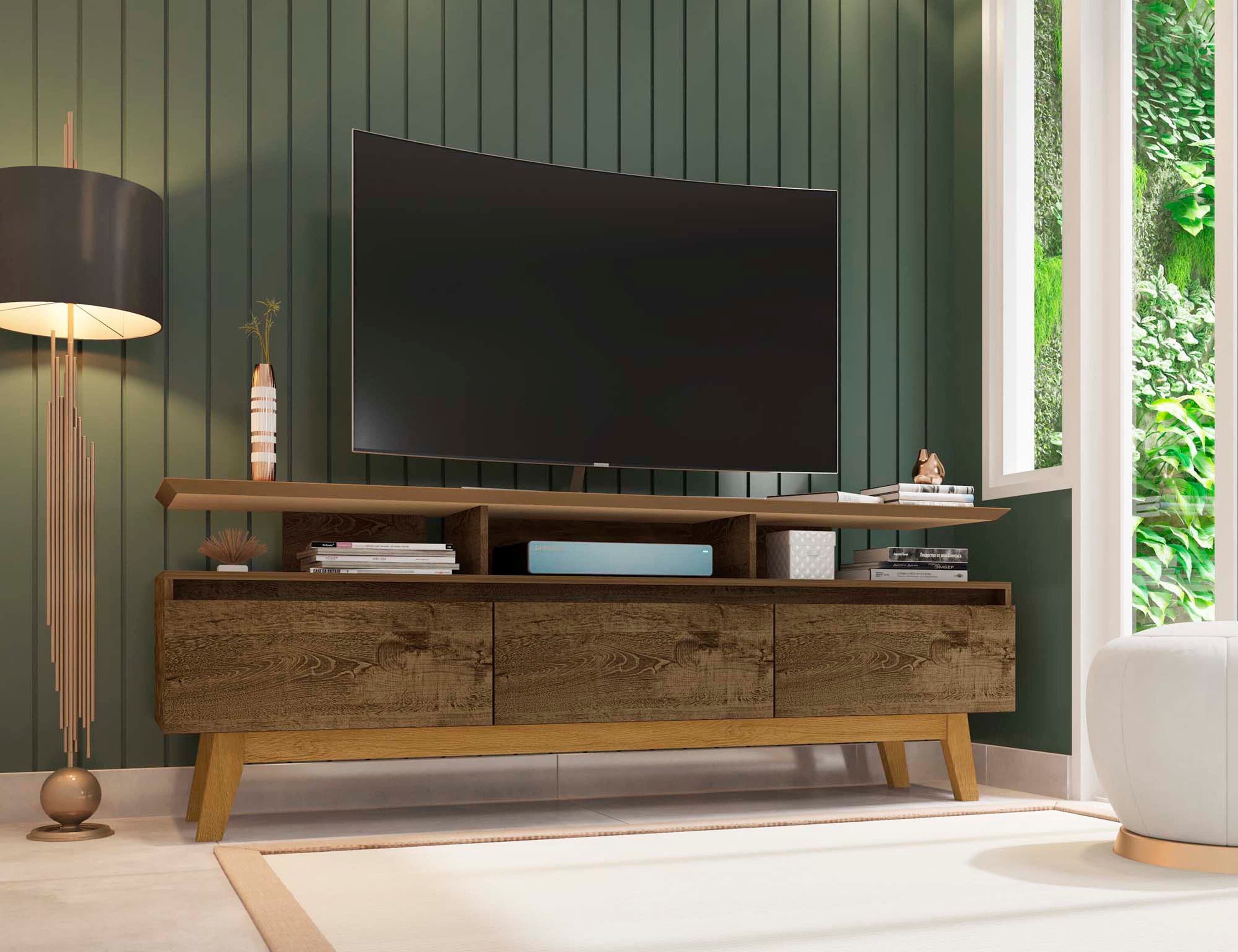 Manhattan Comfort 234BMC9 Yonkers Modern/Contemporary Rustic Brown TV stand ( Accommodates TVs up to 70-in )