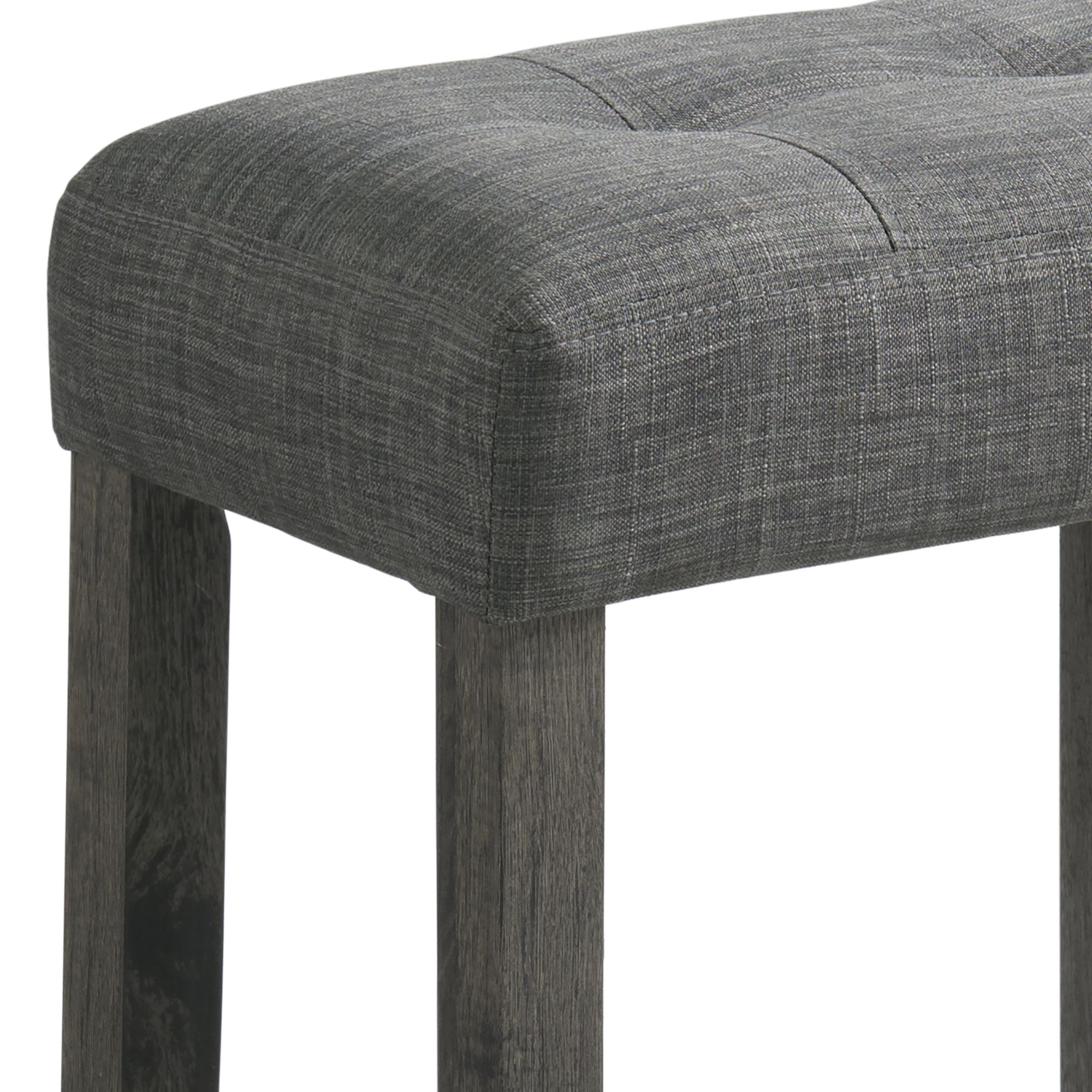 Charcoal Gray Wood Bar Table Set with 4 Upholstered Stools