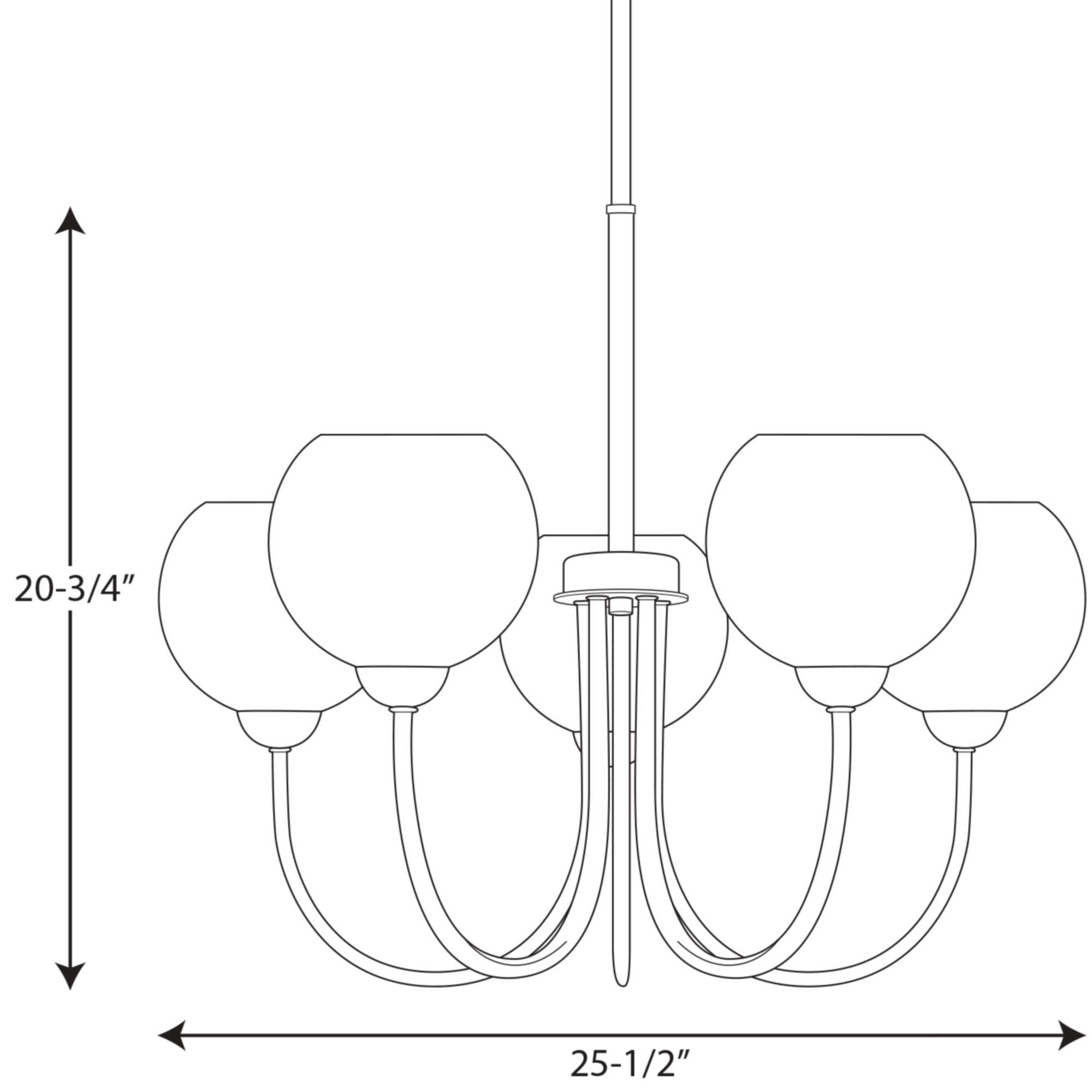 Carisa Brushed Nickel 5-Light Mid-Century Modern Chandelier