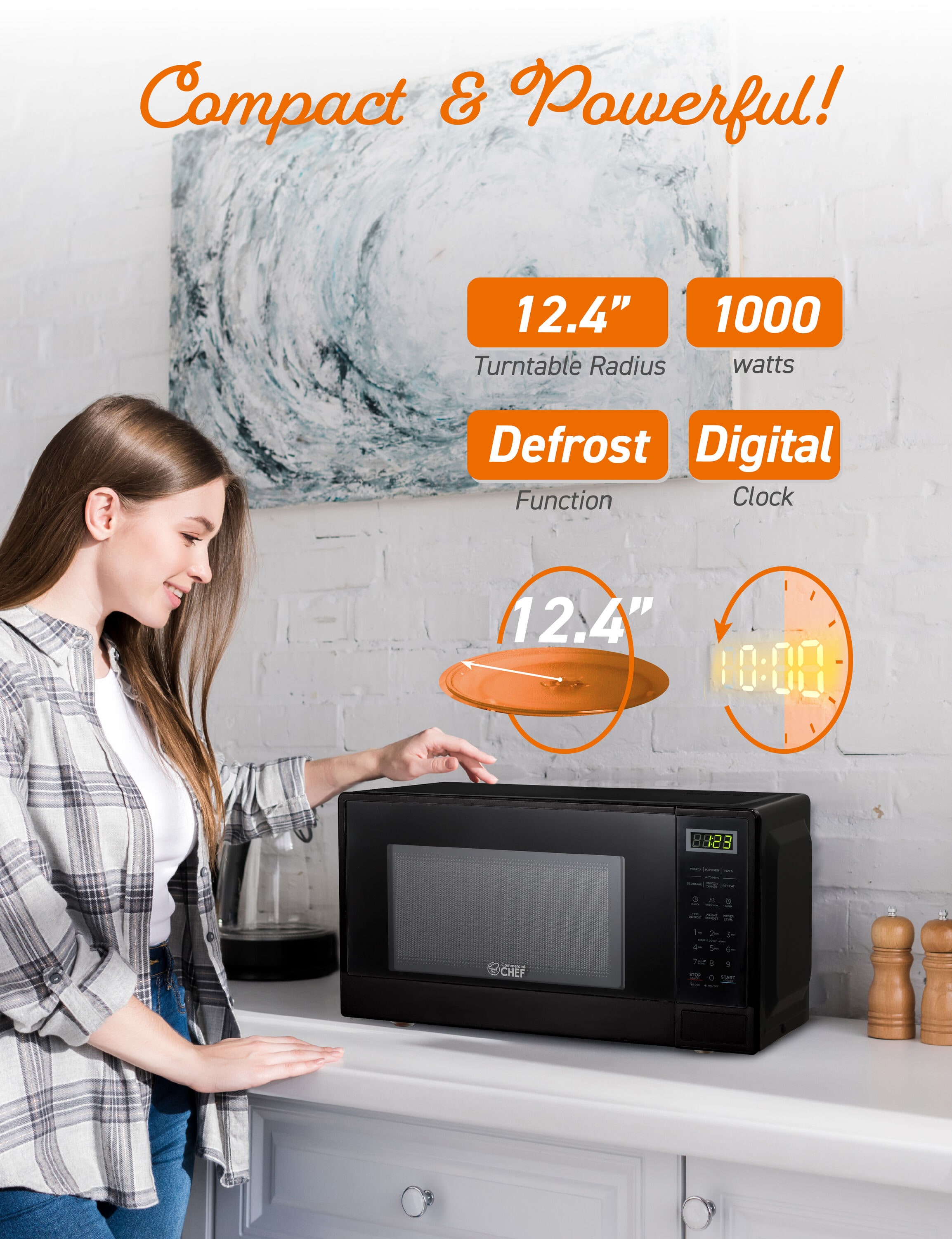  1.1-cu ft 1000W Microwave, Stainless Steel: Built In Microwave  Ovens: Home & Kitchen