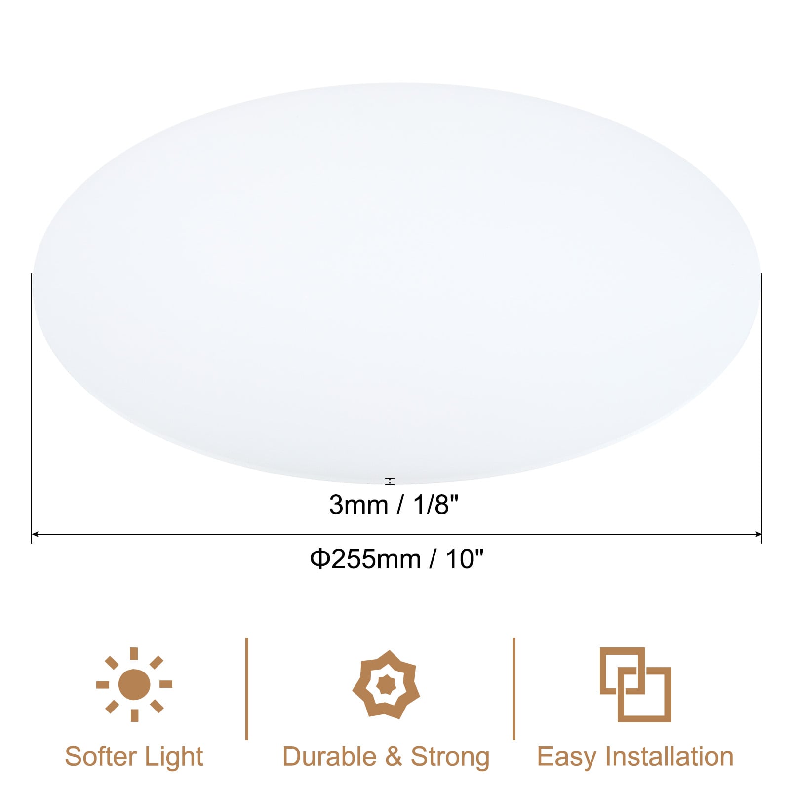 PATIKIL Lampshade Diffuser 10inch Diameter Round Diffuser for Drum ...