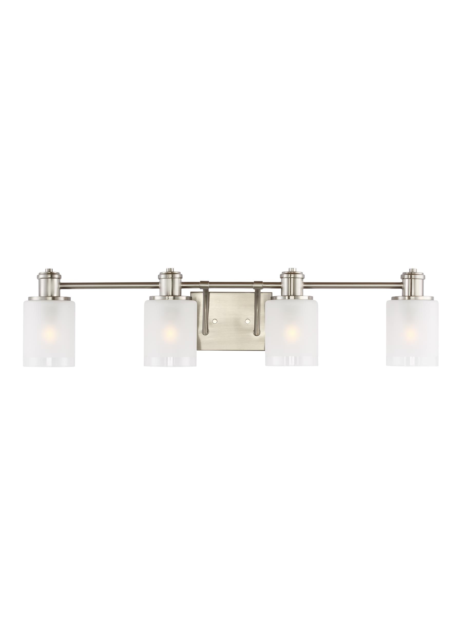Generation Lighting 4439804EN3-962 Norwood 33.875-in 4-Light Brushed Nickel LED Transitional Vanity Light