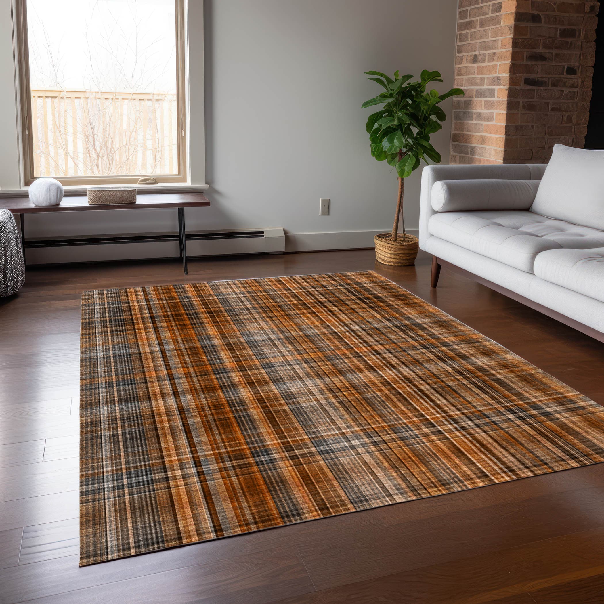 Addison Rugs ACN541TR9X12 Chantille ACN541TR 9 x 12 (ft) Polyester Terracotta Rectangular Indoor/Outdoor Abstract Machine washable Area rug