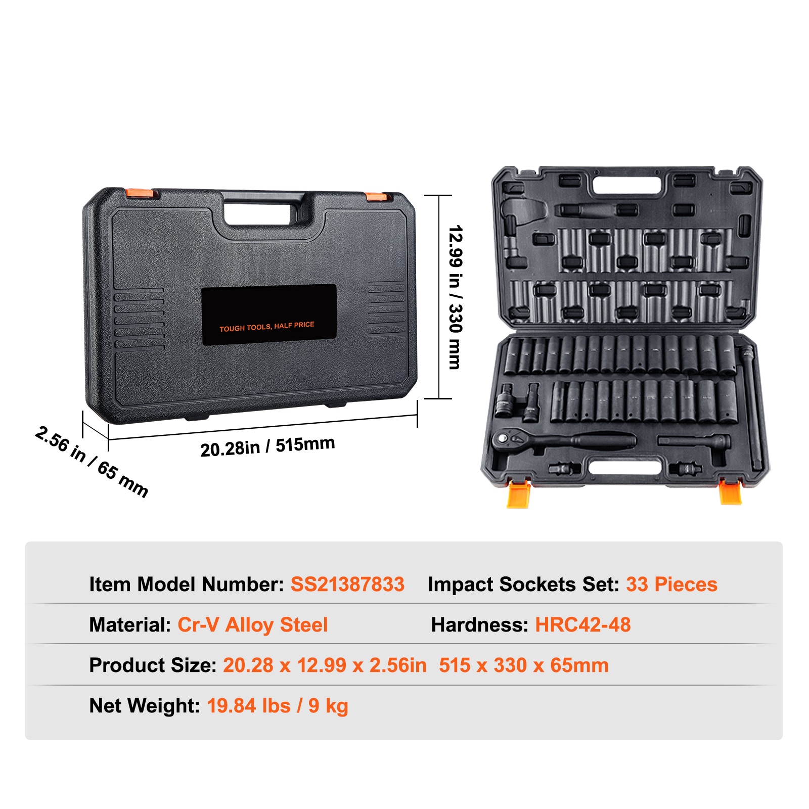 VEVOR SCCJT12SAECR03687V0 Impact-Socket-Sets - View #7