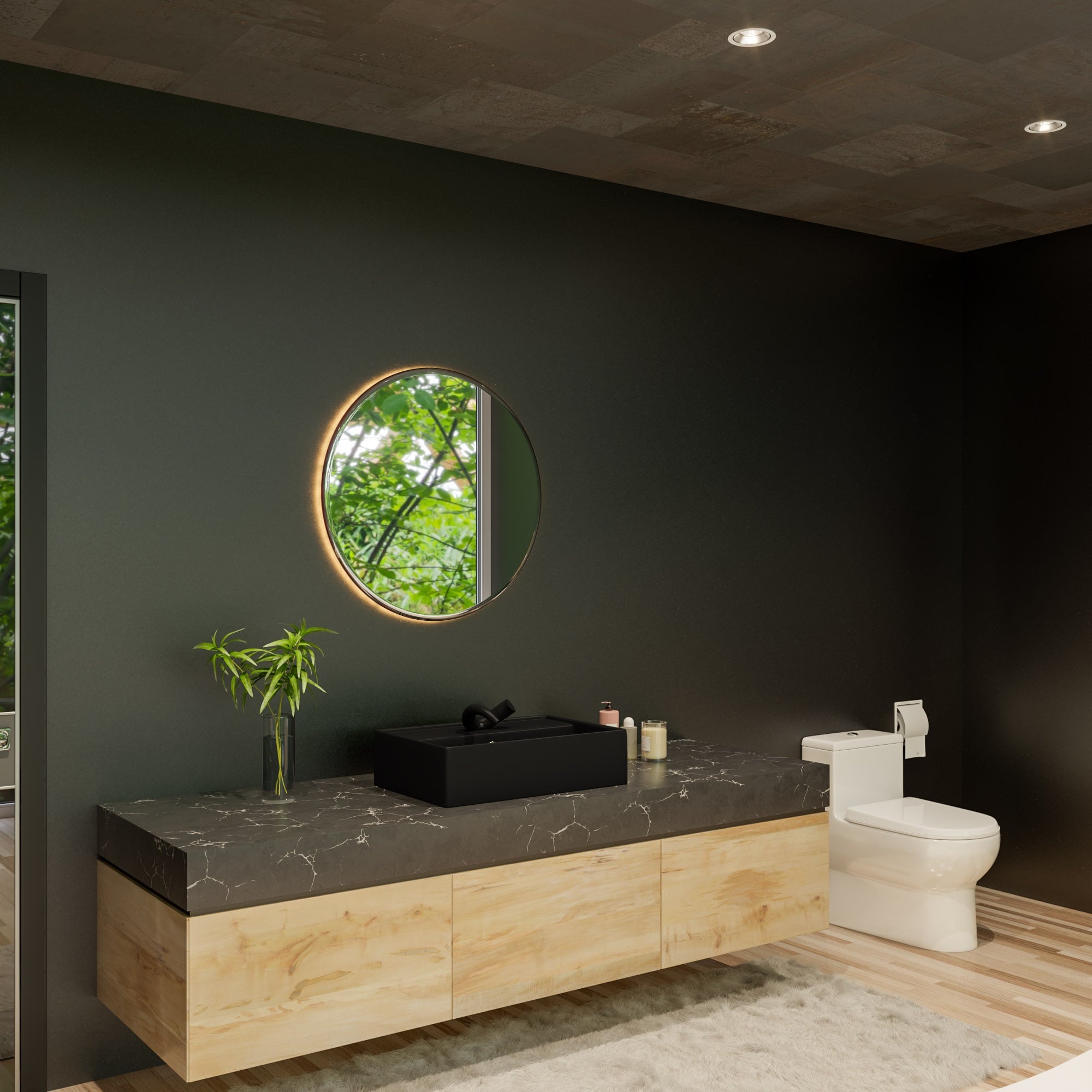 Matte Black Single-Handle Bathroom Faucet with Wave Design