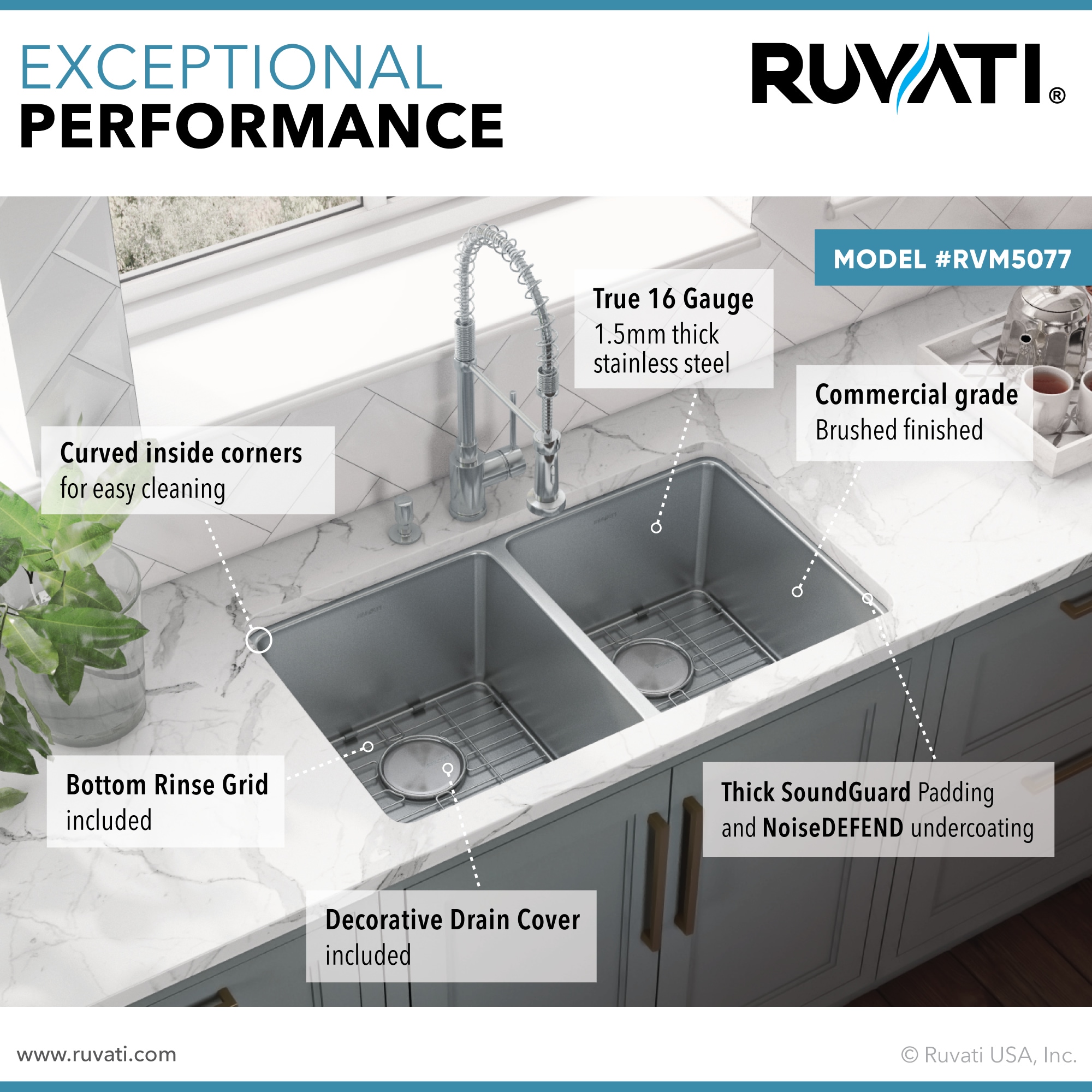Ruvati RVM5077 Kitchen-Sinks - View #5