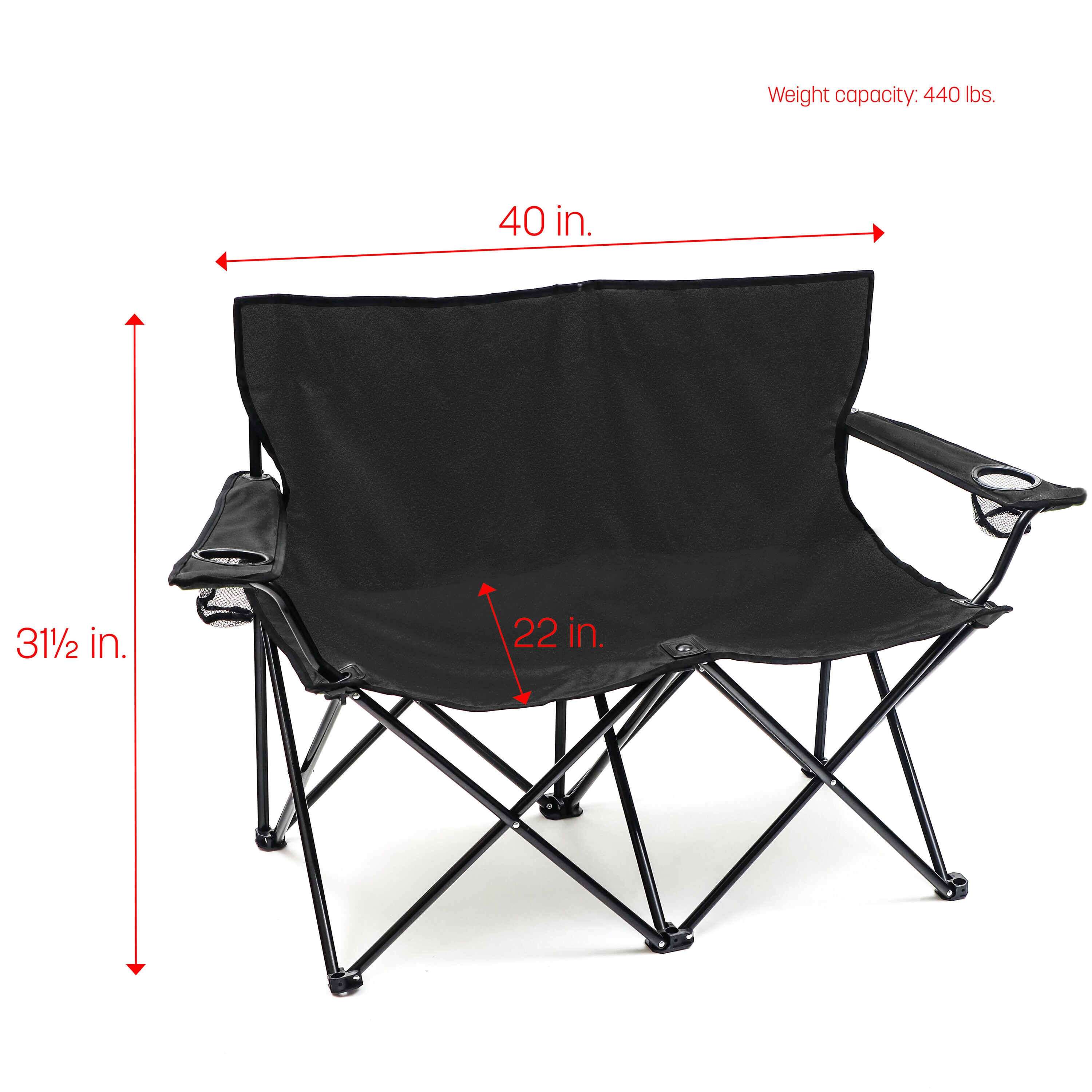 Trademark Innovations Polyester Black Folding Camping Chair (Carrying  Strap/Handle Included) in the Beach & Camping Chairs department at