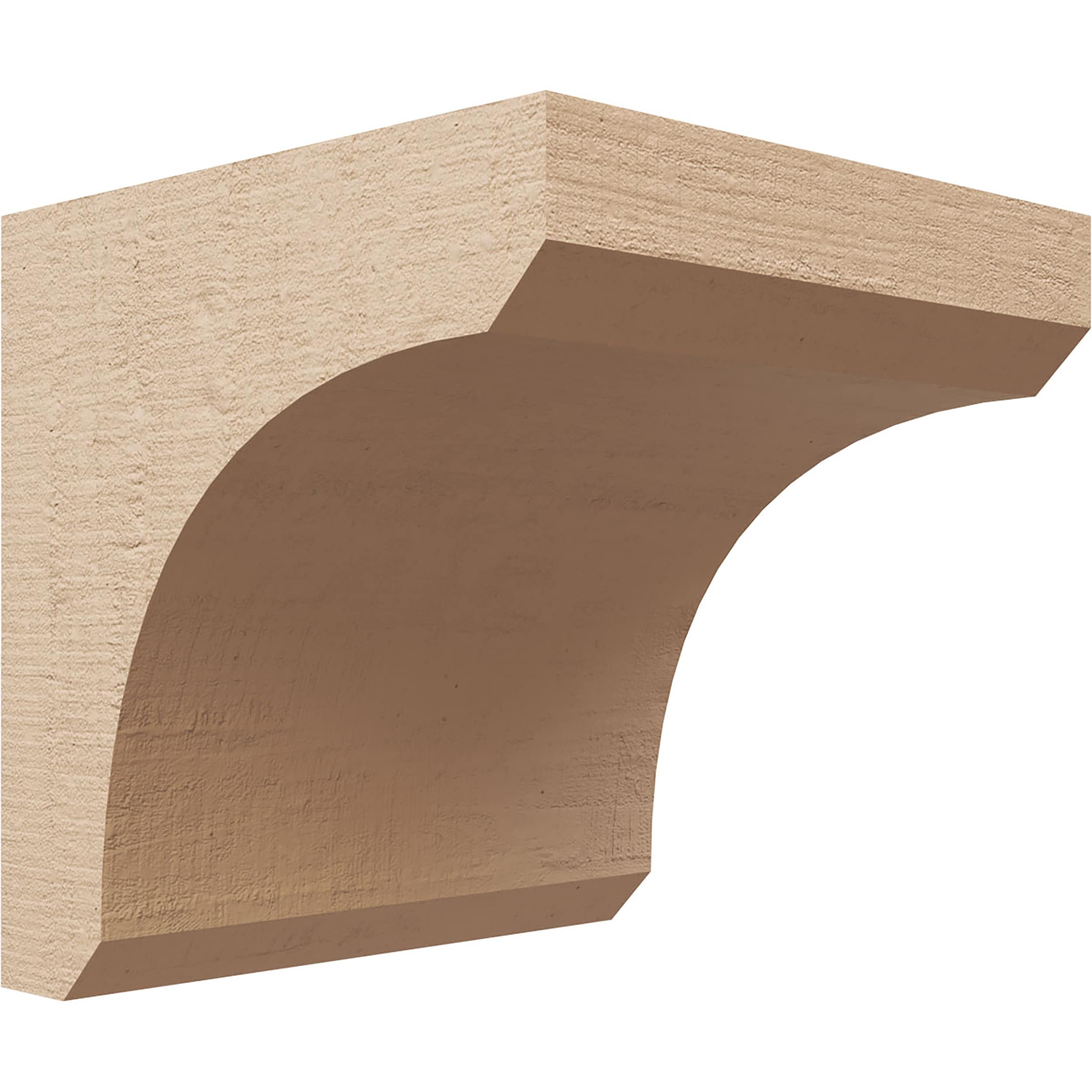 Ekena Millwork CORU08X08X08LGYRCPR 8-in x 8-in x 8-in Rough Cedar Woodgrain TimberThane Primed Urethane Paintable/Stainable Corbel