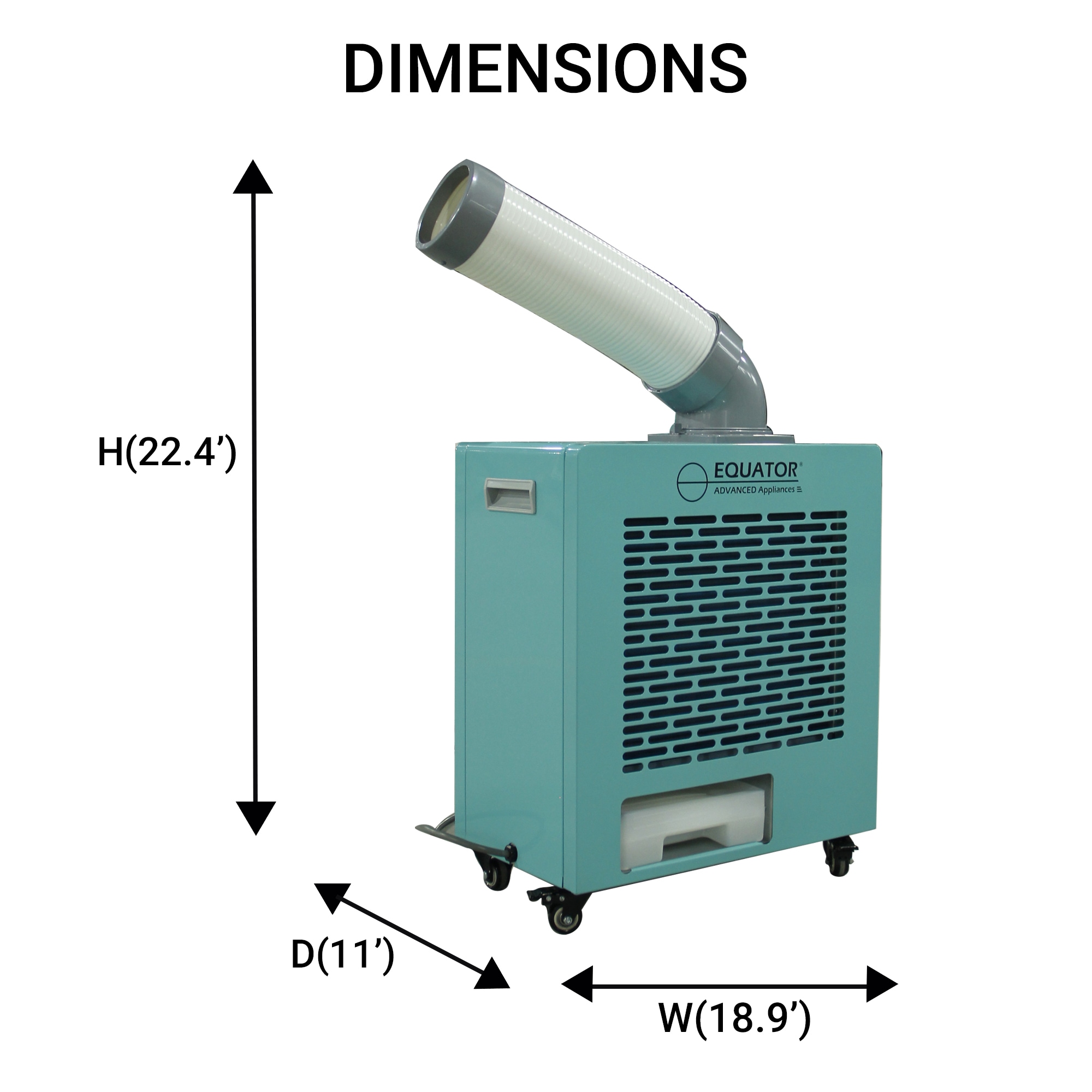 Equator Advanced Appliances 3-in-1 OUTDOOR AC+HEATER+FAN 9000-BTU DOE (110-Volt) Turquoise Blue Vented Portable Air Conditioner with Heater Cools 400-sq ft OAC 3000 Sansujyuku sansujyuku.com