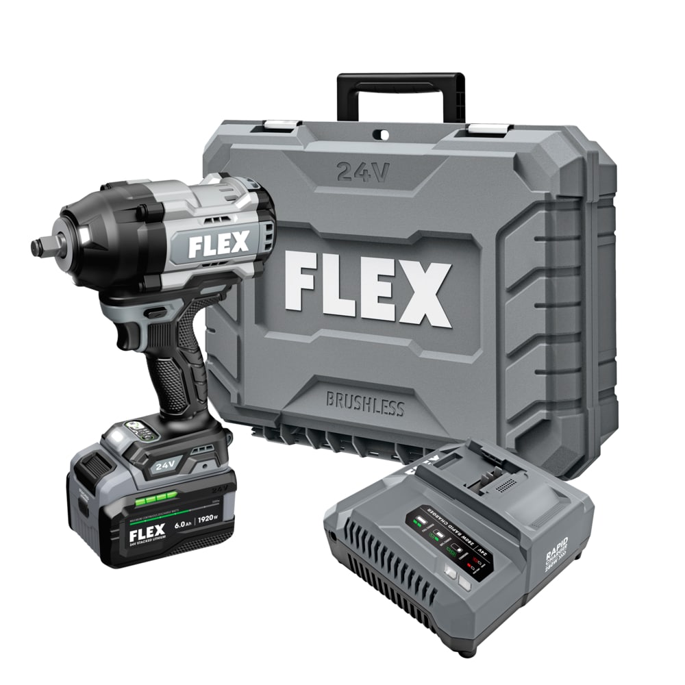 FLEX FX1472-1H STACKED LITHIUM 6-Amp 24-volt Variable Speed Brushless 1/2-in Drive Cordless Impact Wrench ( Battery Included )
