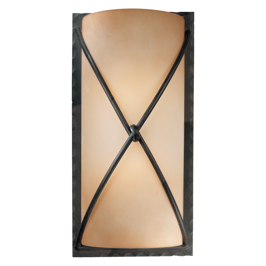 Bronze Cylinder Wall Sconce with Rustic Scavo Glass Shade