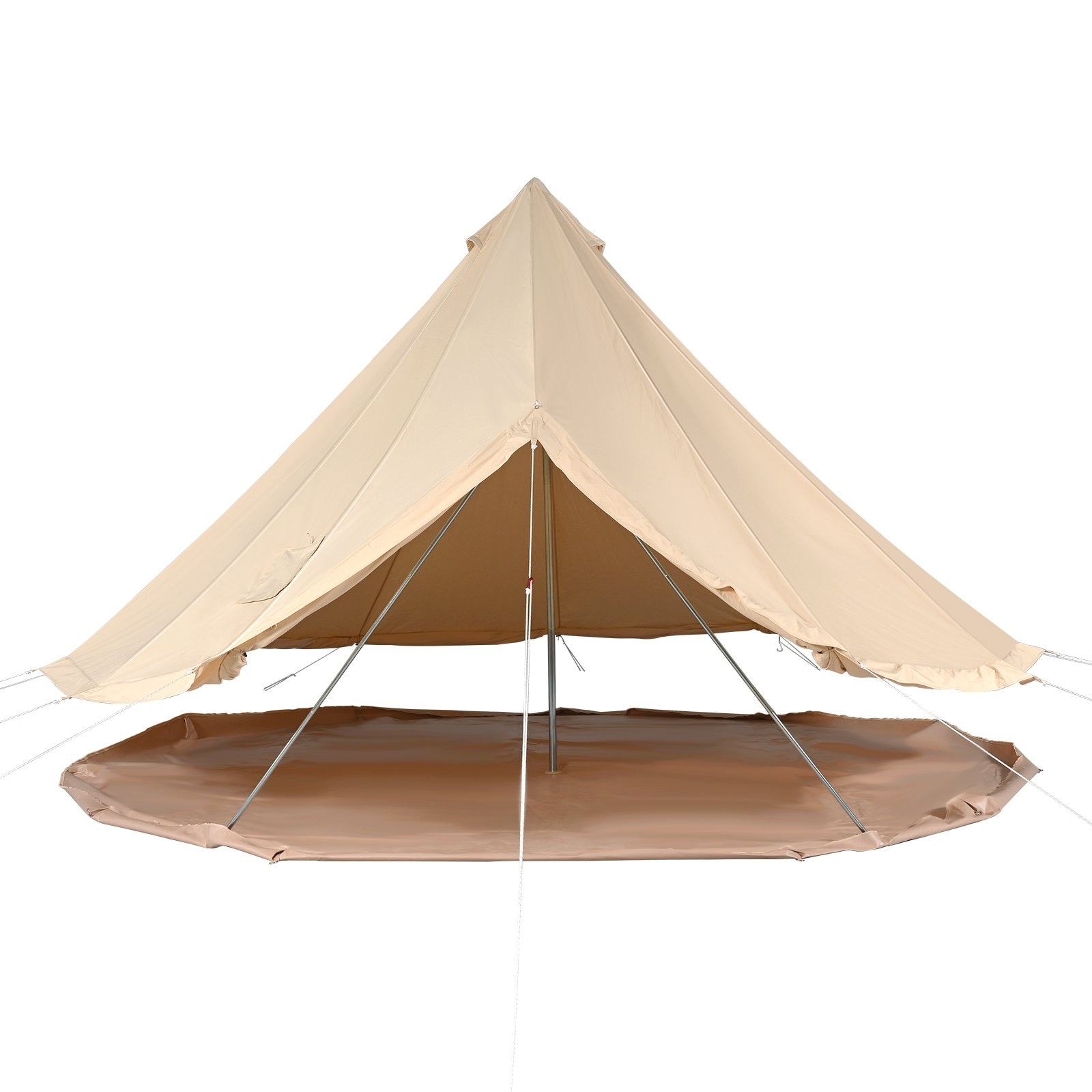 GIVIMO Canvas Glamping Bell Tent 23-ft Diameter 12-Person 4-Season with Stove Jack and PVC Floor Detachable Sidewall #LW102GIVSS1438