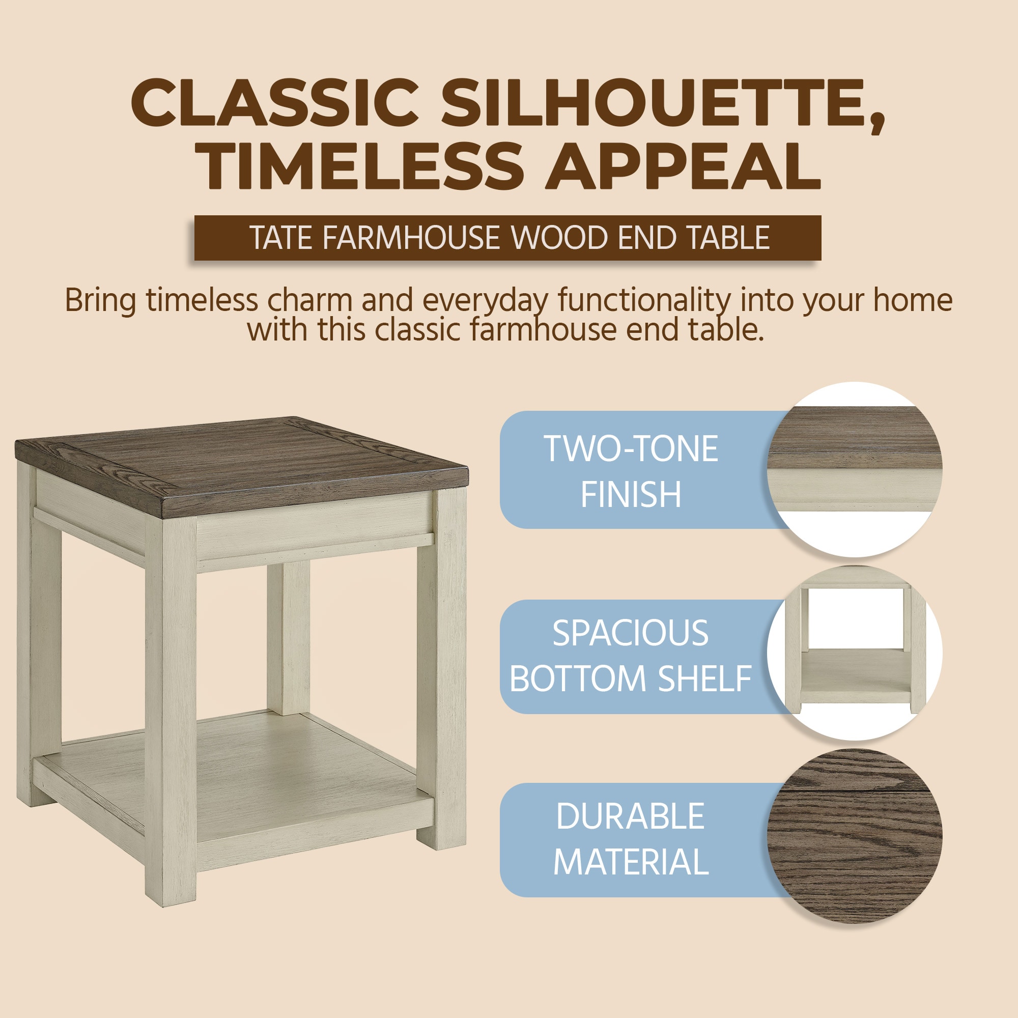 ROME + OAK RO-SQEDTBL End-Tables - View #2