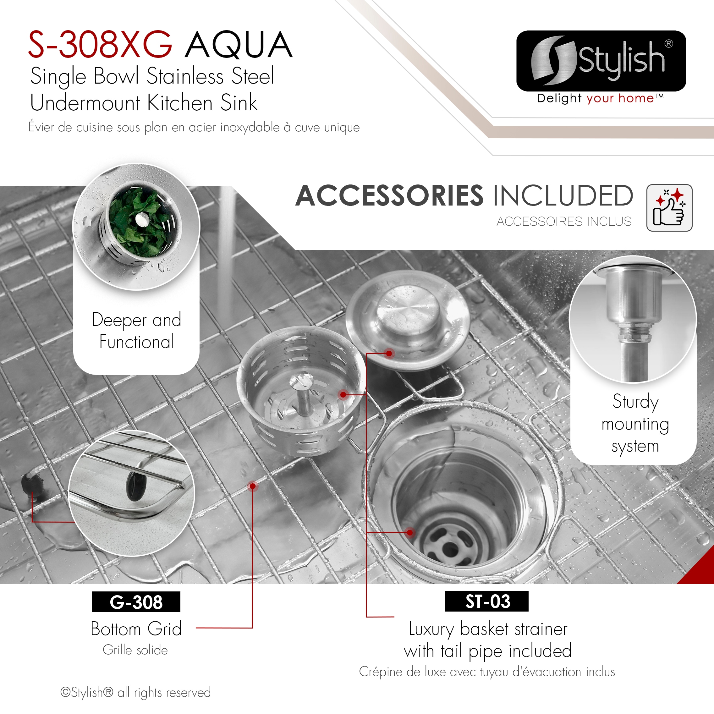 Stylish S-308XG1 Kitchen-Sinks - View #6