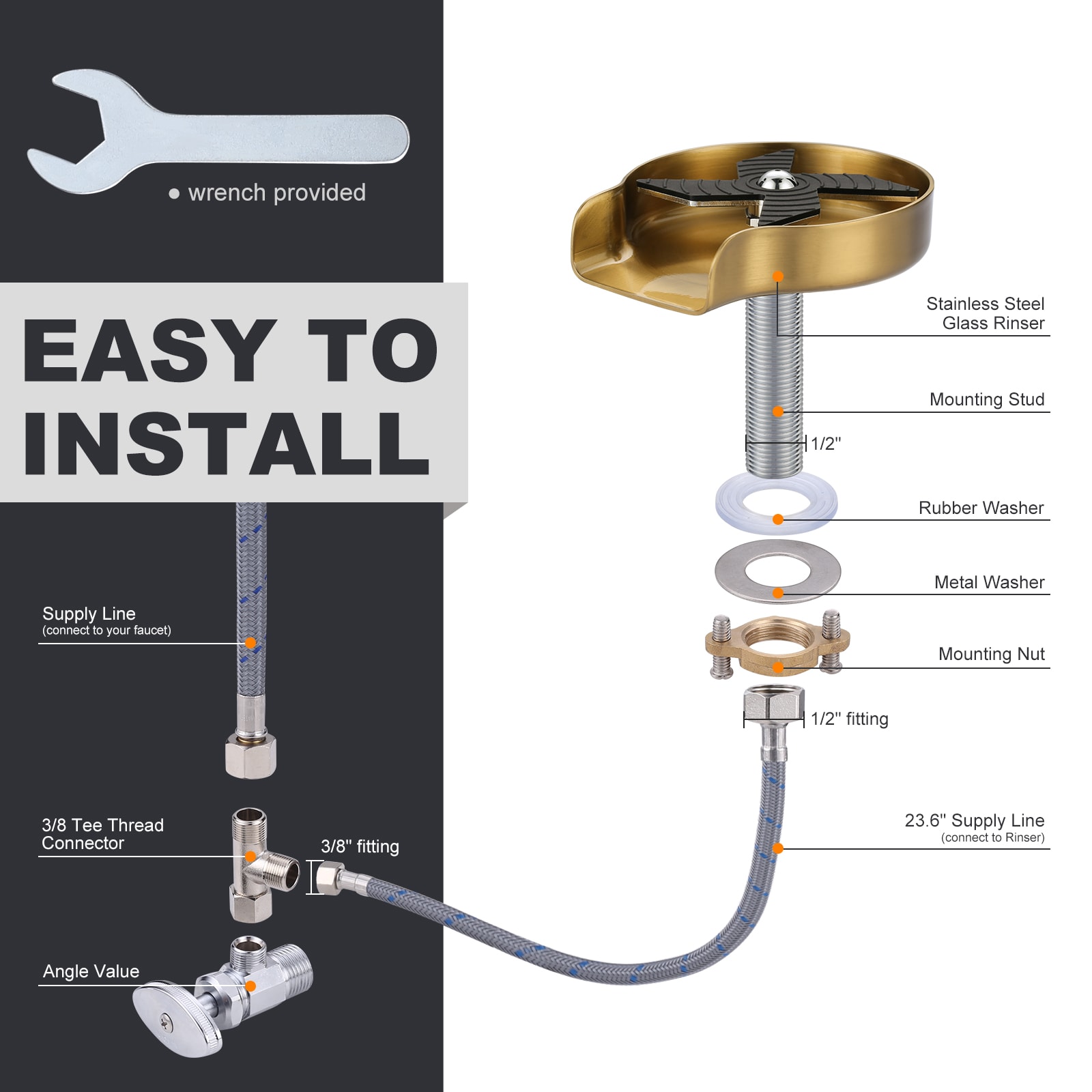 WOWOW K1012G Faucet-Spray-Hoses-Accessories - View #7