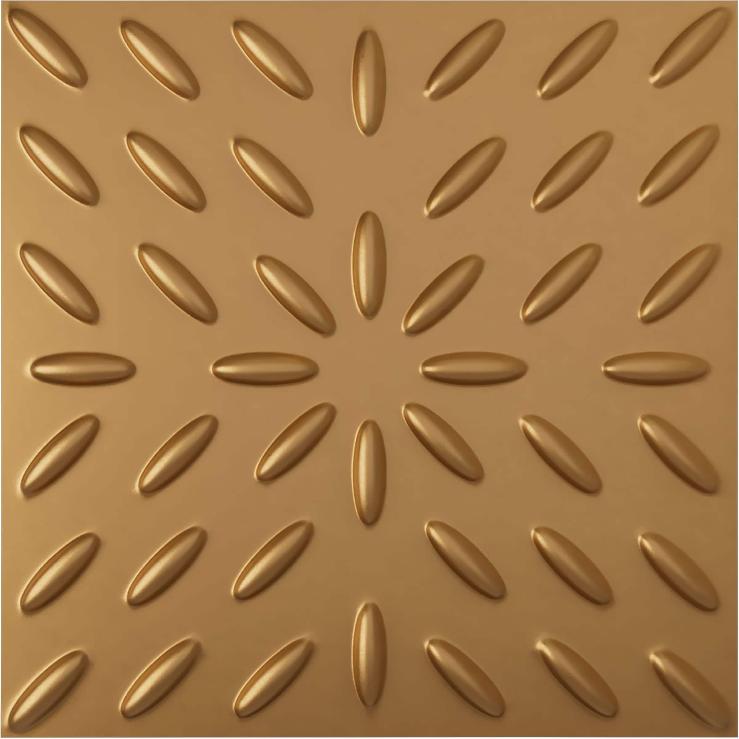 Ekena Millwork WP20X20BLBGL-CASE-12 19-5/8-in x 19-5/8-in Embossed Paintable/Stainable Gold PVC Wall Panel ( 12 -Pack, Covers 32.04 )