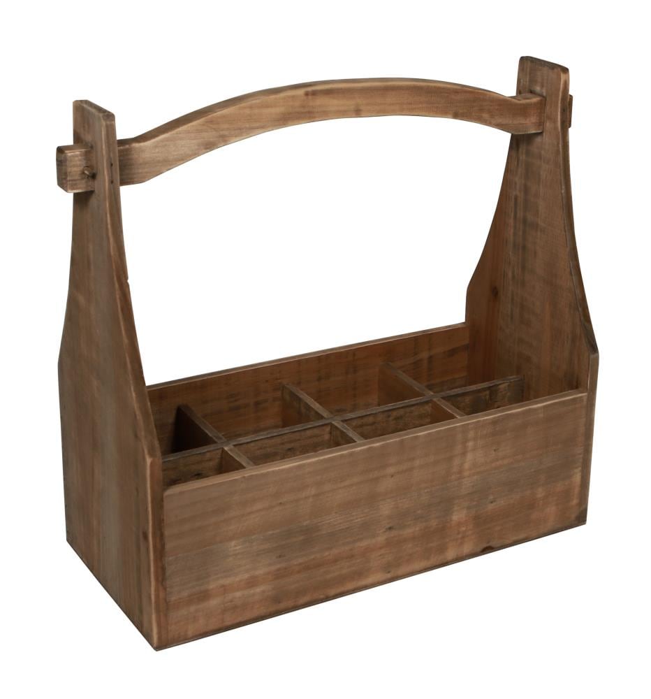 Cheung's 4954 Trays and Caddies 7.5-in x 16.25-in Brown 8 Divided Rectangle Serving Caddy