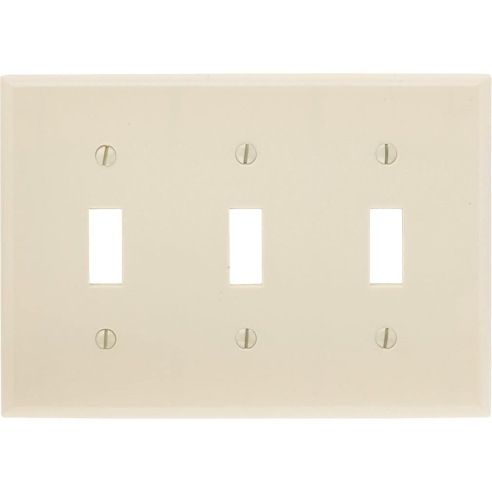 Leviton 001-86011-IV Triple Gang Ivory Triple Toggle Wallplate #86011-D988-D988