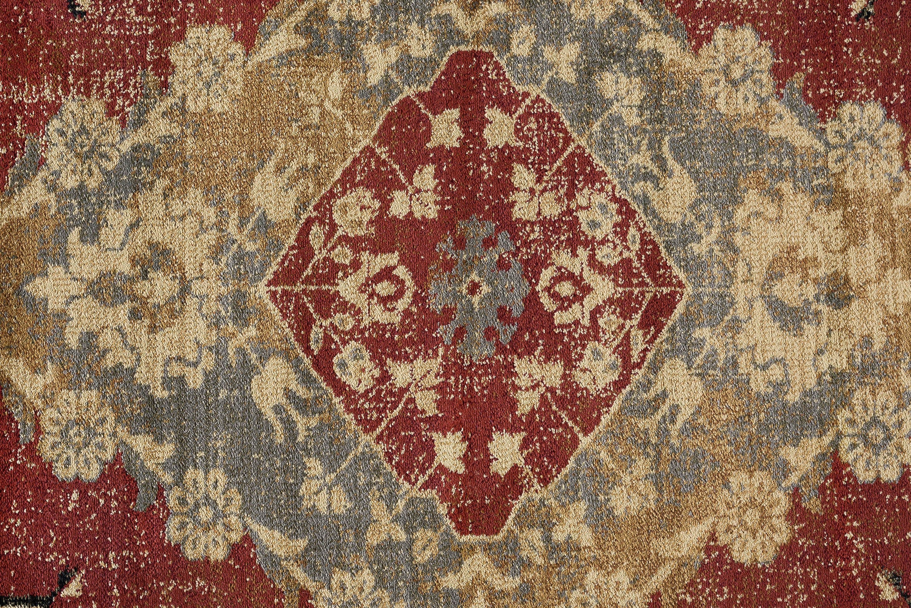 Tayse Sensation 2 X 8 (ft) Red Indoor Border Oriental Runner Rug ...