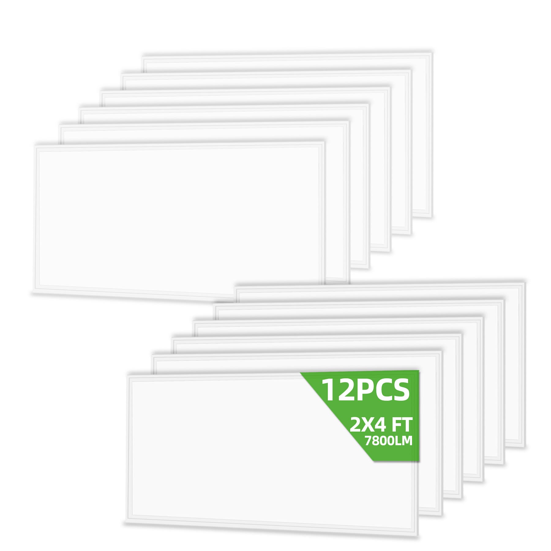 WYZM - 12 -Pack 4-ft x 2-ft Dimmable Adjustable Lumens Daylight LED Panel Light