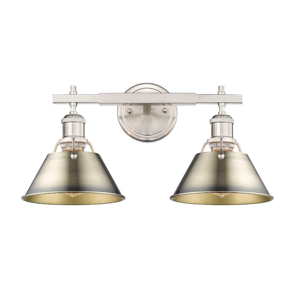 Golden Lighting Orwell 2 - Light Pewter Incandescent Steel Wall Sconce