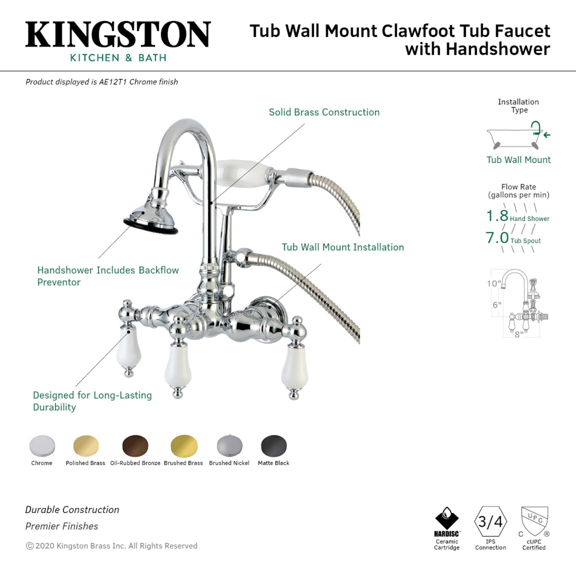 Kingston Brass WLAE11T0 Roman-Tub-Faucets - View #3