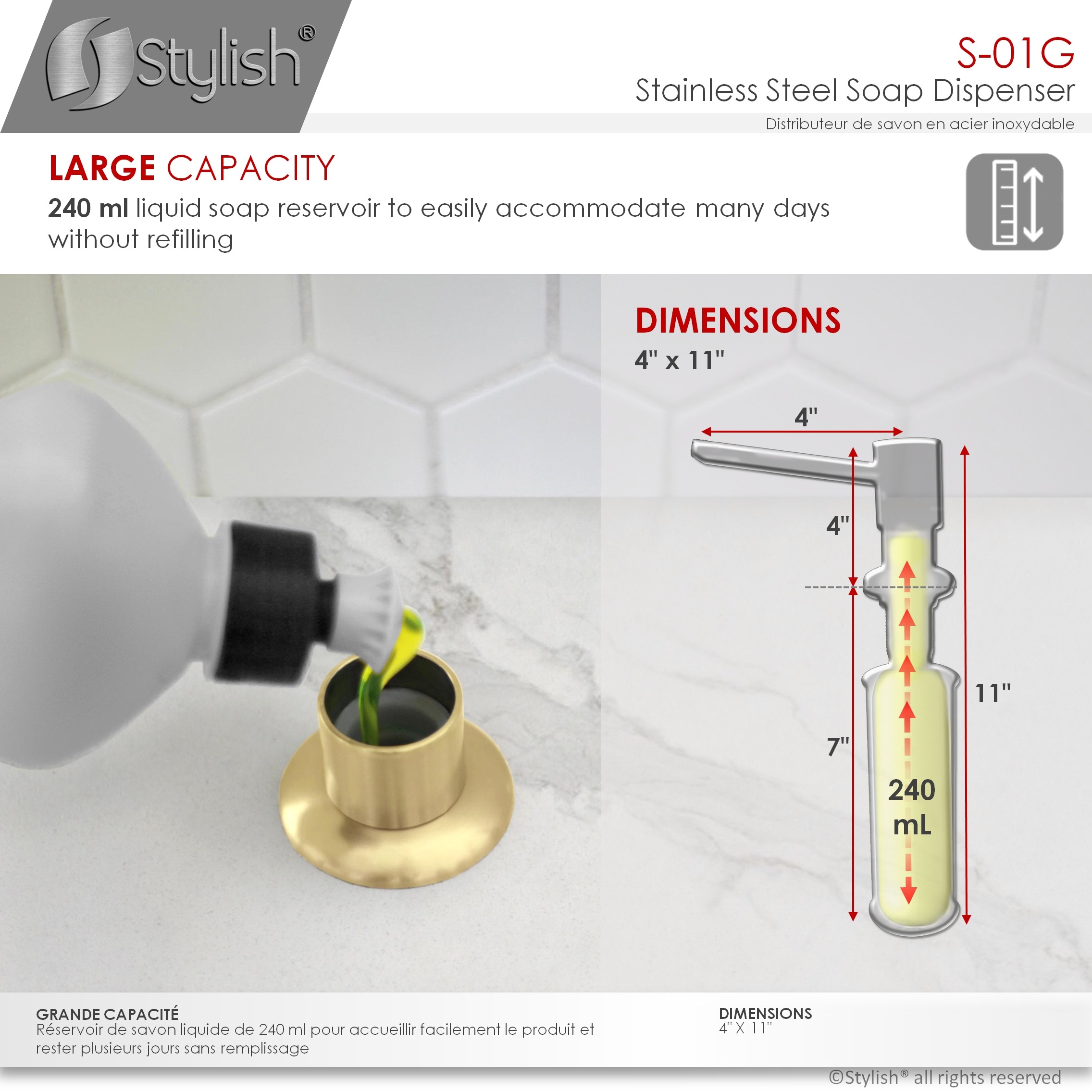 Stylish S-01G Soap-Lotion-Dispensers - View #4
