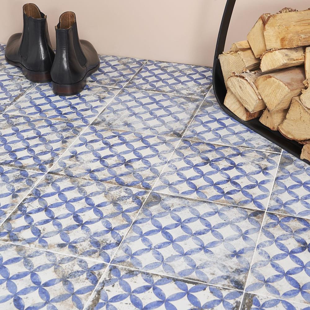 Gorham 8x8 Blue Matte Porcelain Encaustic Tile