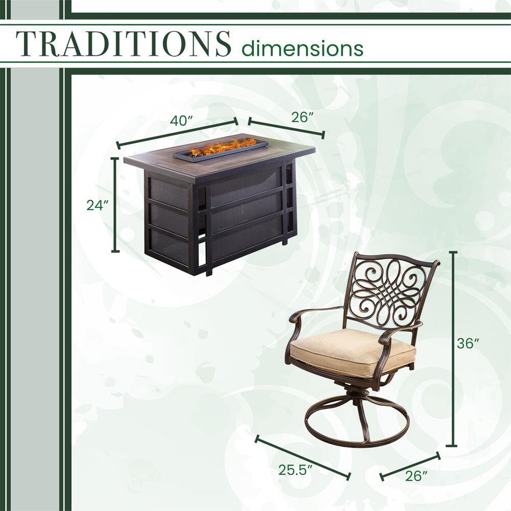 Hanover TRAD5PCRECSW4FP-TAN Patio-Conversation-Sets - View #3