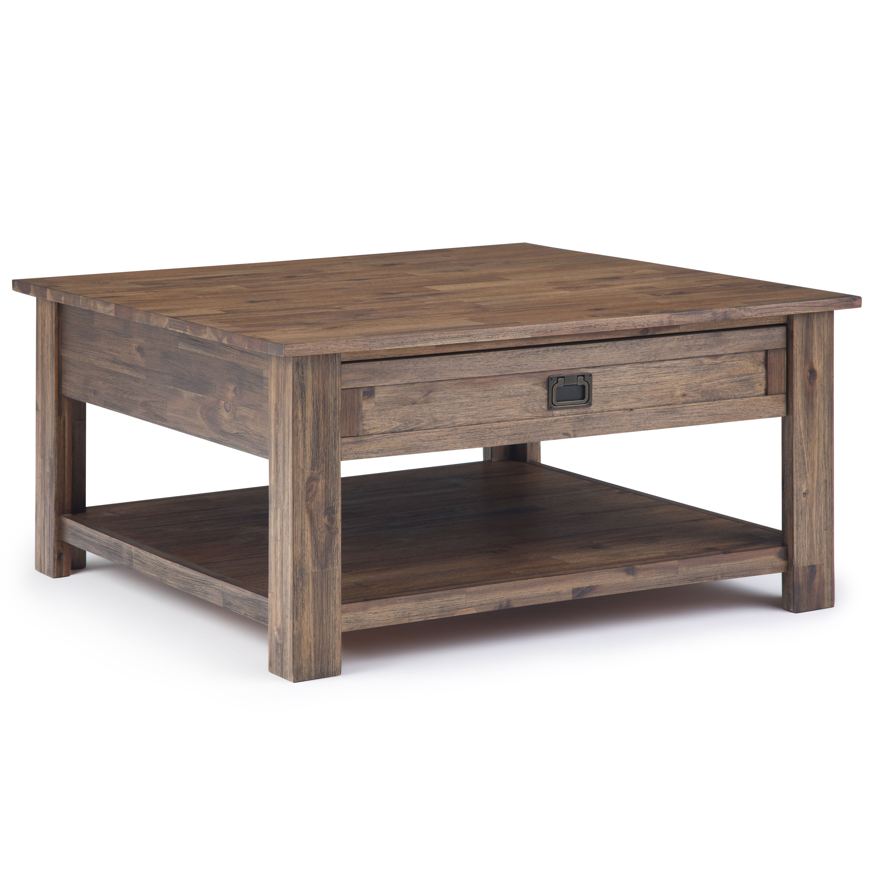 Simpli Home AXCMON-02-RNAB Monroe Rustic Natural Aged Brown Acacia Wood Rustic Coffee Table with Storage