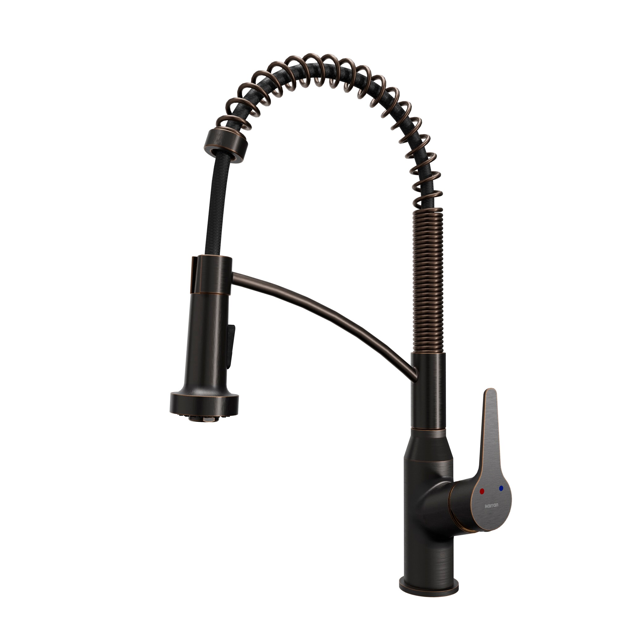 Karran KKF210ORB Oil Rubbed Bronze Single Handle Deck-mount Pull-down Kitchen Faucet with Sprayer