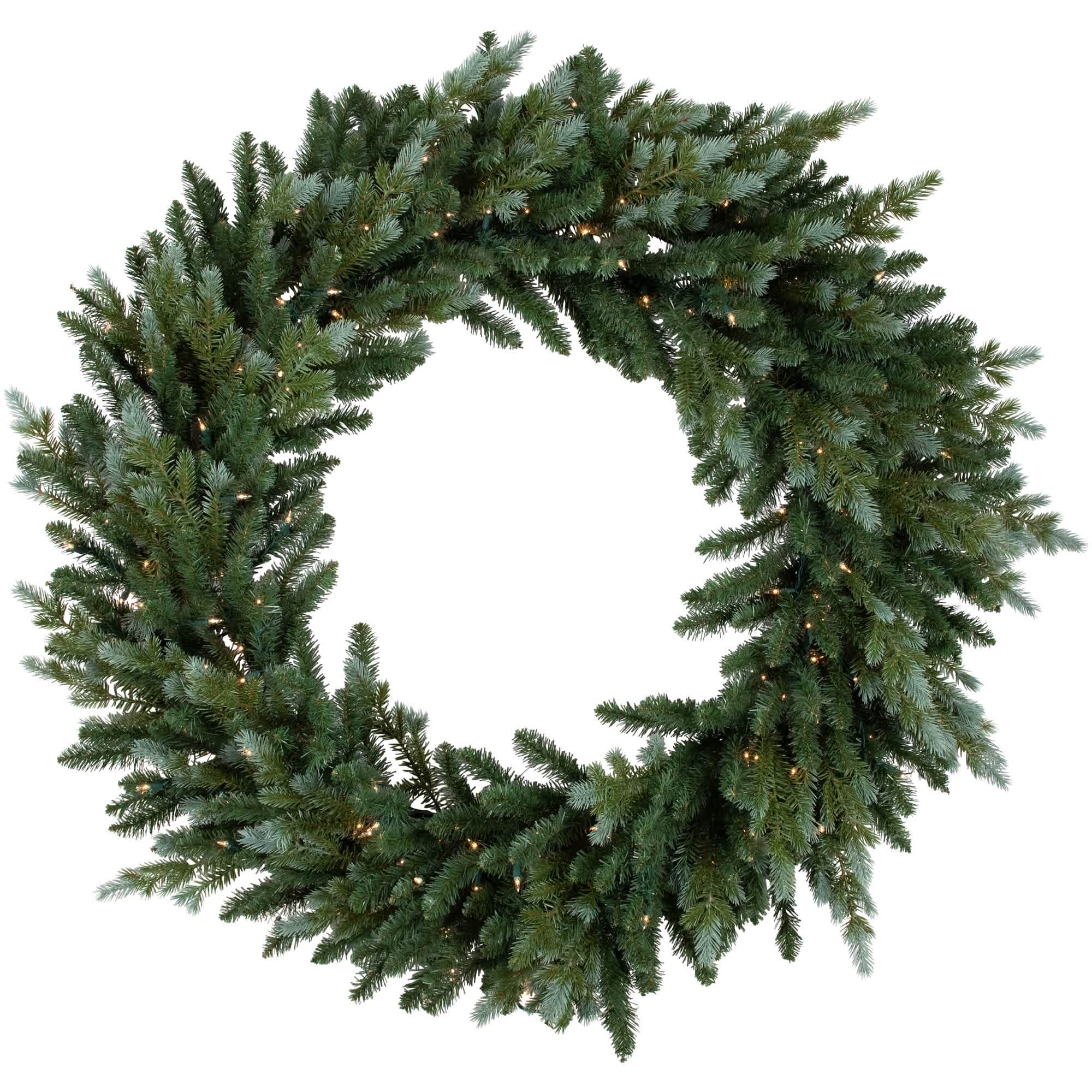 Northlight Real Touch Pre-Lit Blue Spruce Artificial Christmas Wreath - 48 inch - Clear Lights
